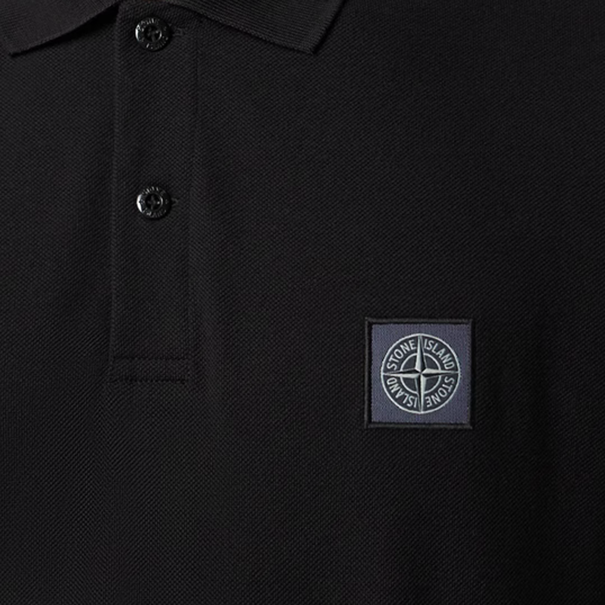 Camiseta Tipo Polo Negra Stone Island Ghost