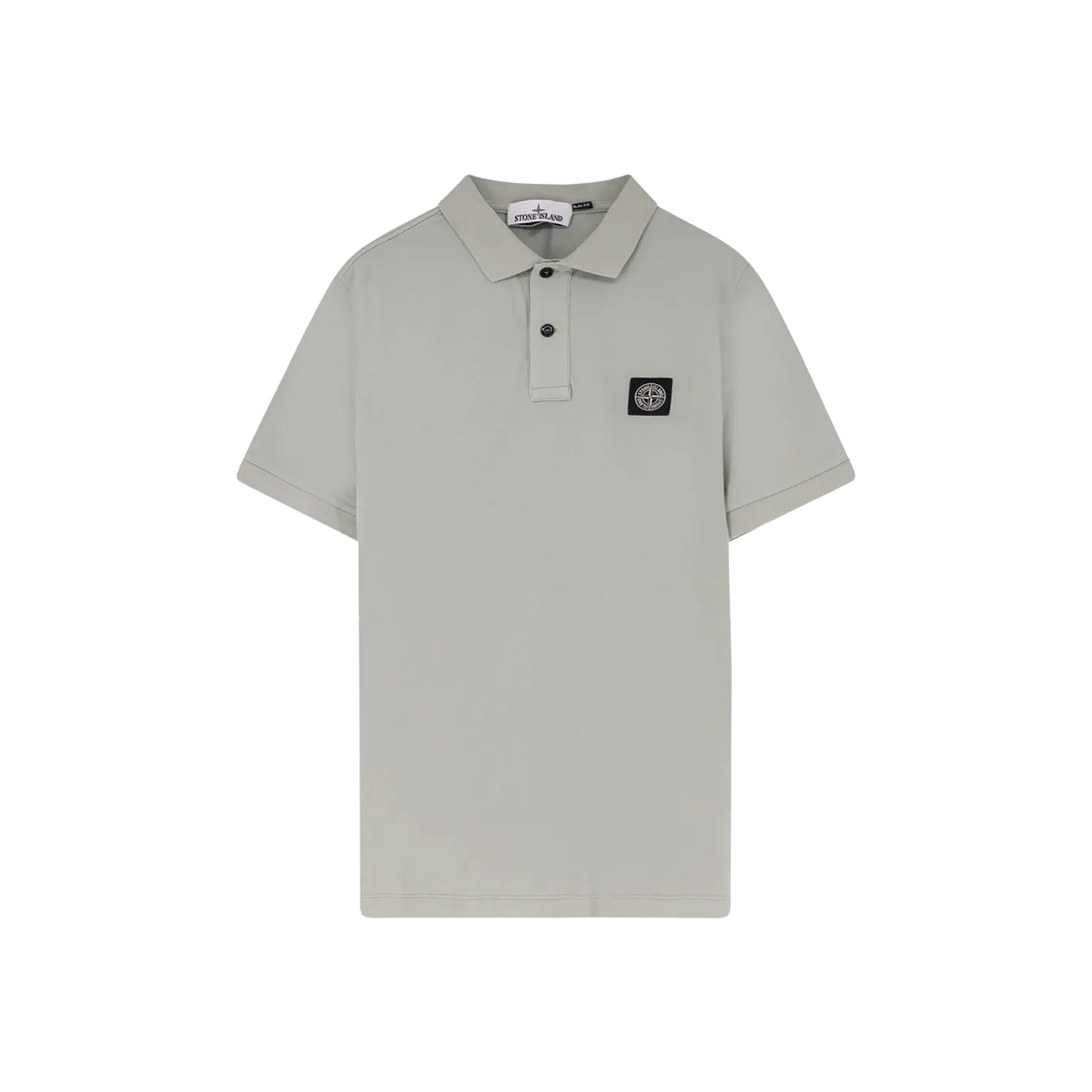 Camiseta Tipo Polo Beige Stone Island Logo Patch