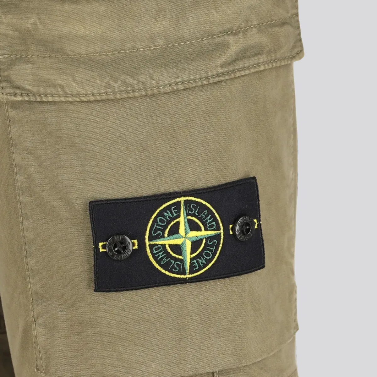 Pantalón Verde Stone Island Logo Patch Double Pocket Regular Tapered