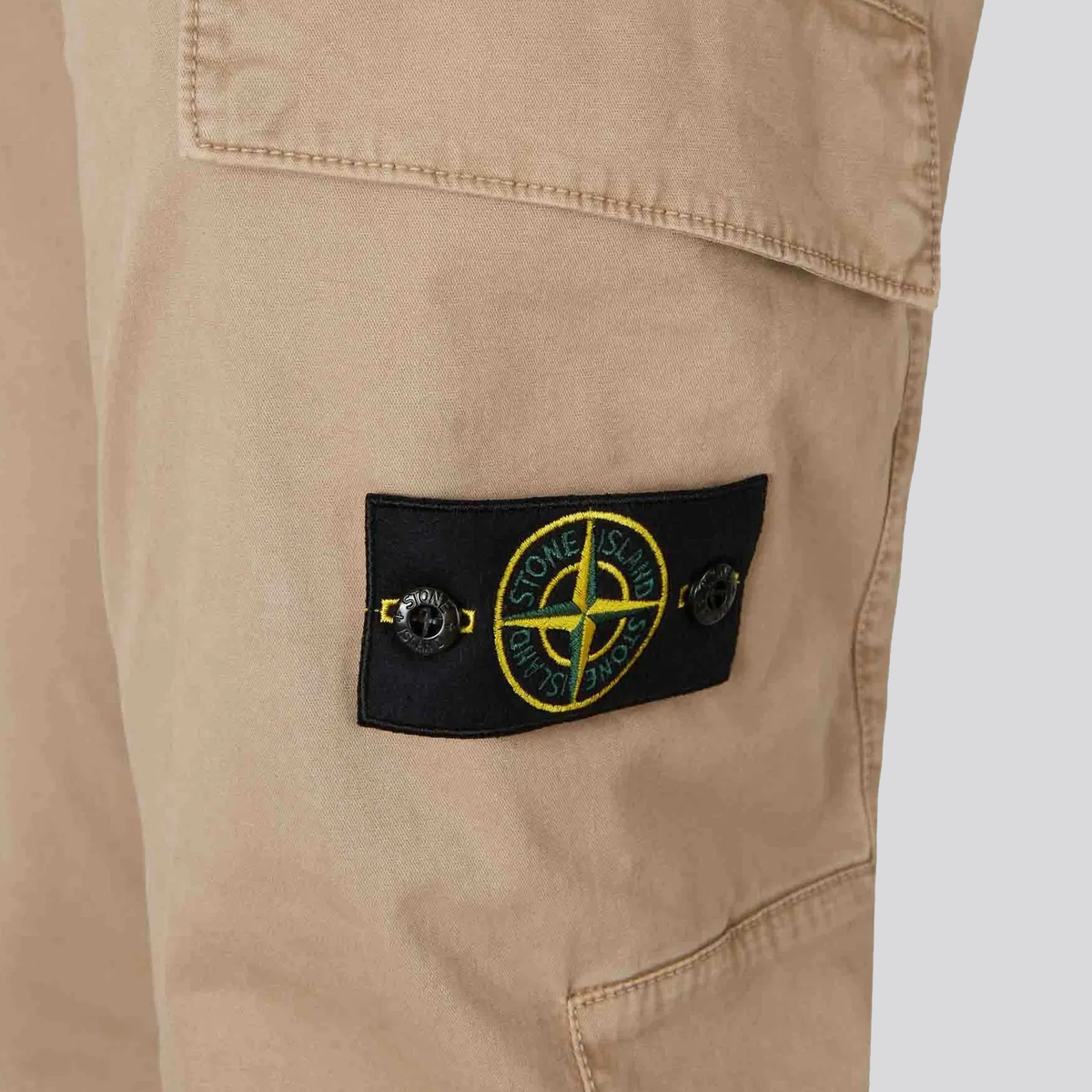 Pantalón Beige Stone Island Logo Patch Double Pocket Skinny