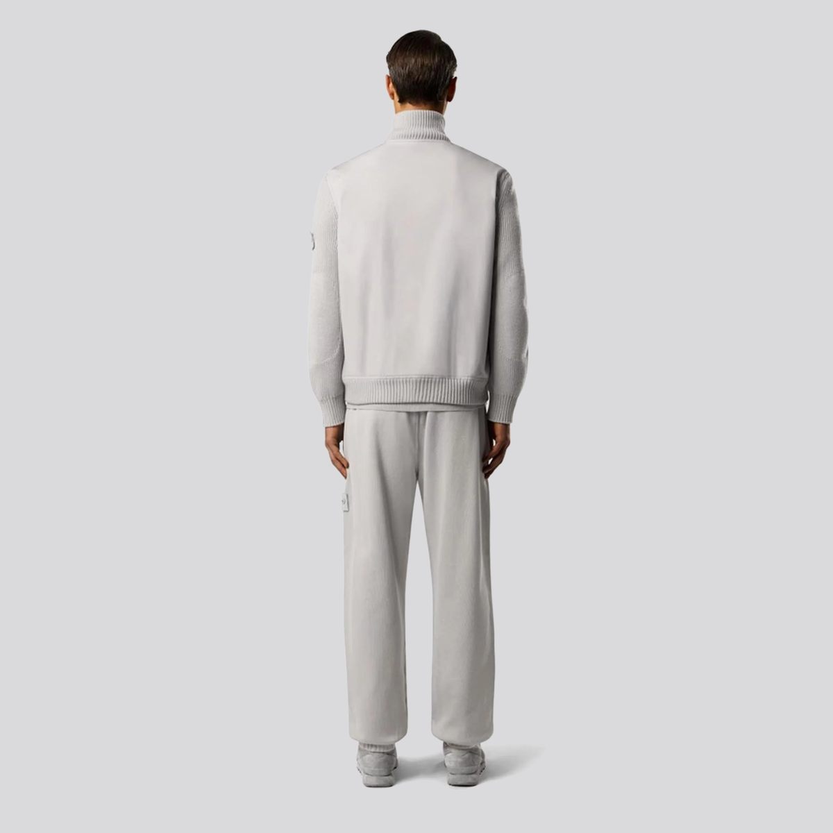 Sudadera Gris Stone Island Logo Patch Ghost
