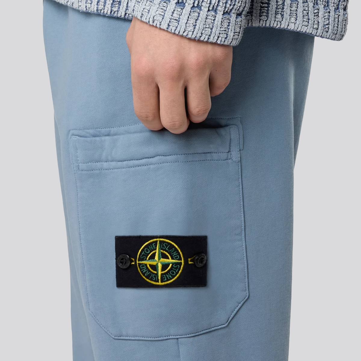 Sudadera Azul Stone Island Pocket Logo Patch