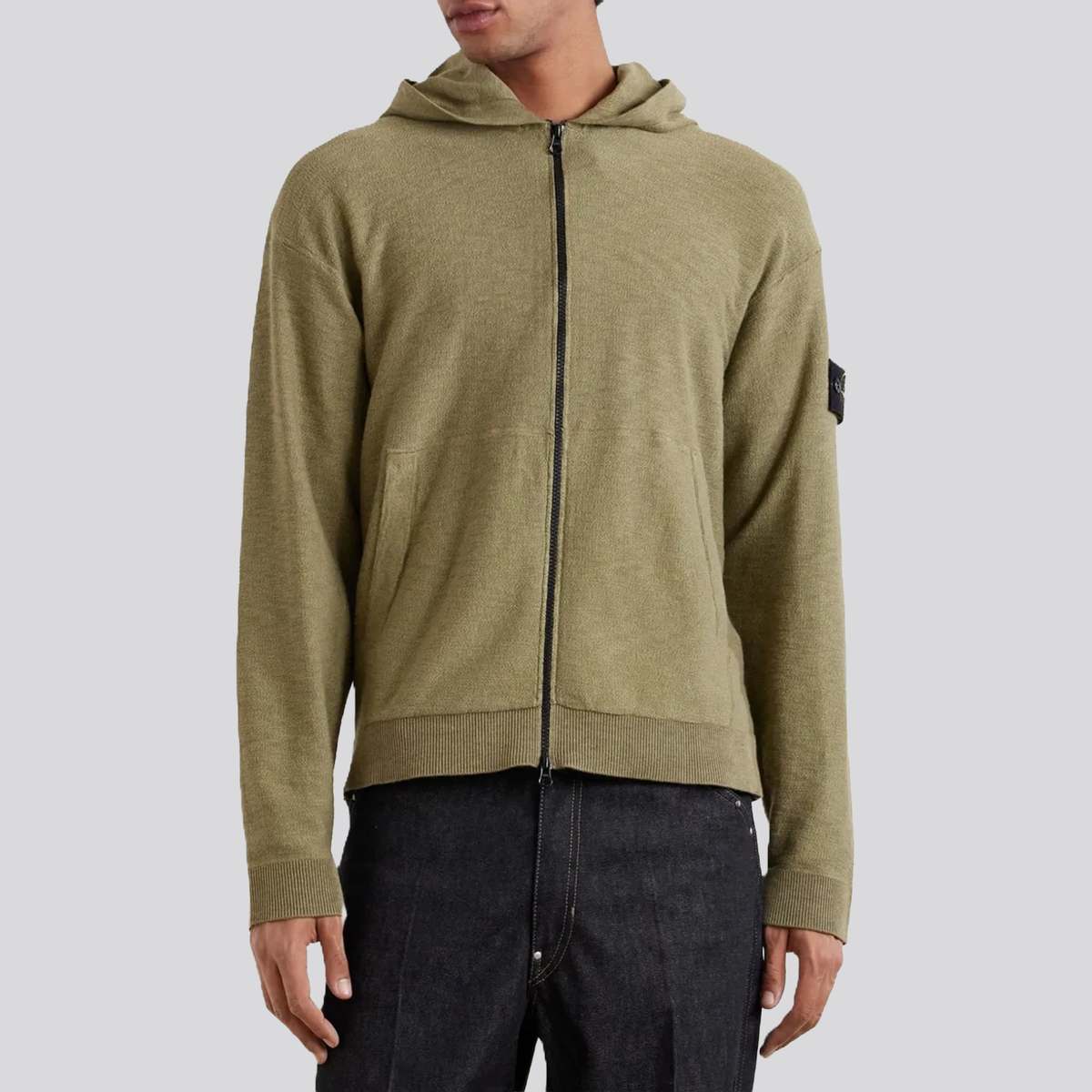 Buzo Verde Stone Island Zip Plus Stitch