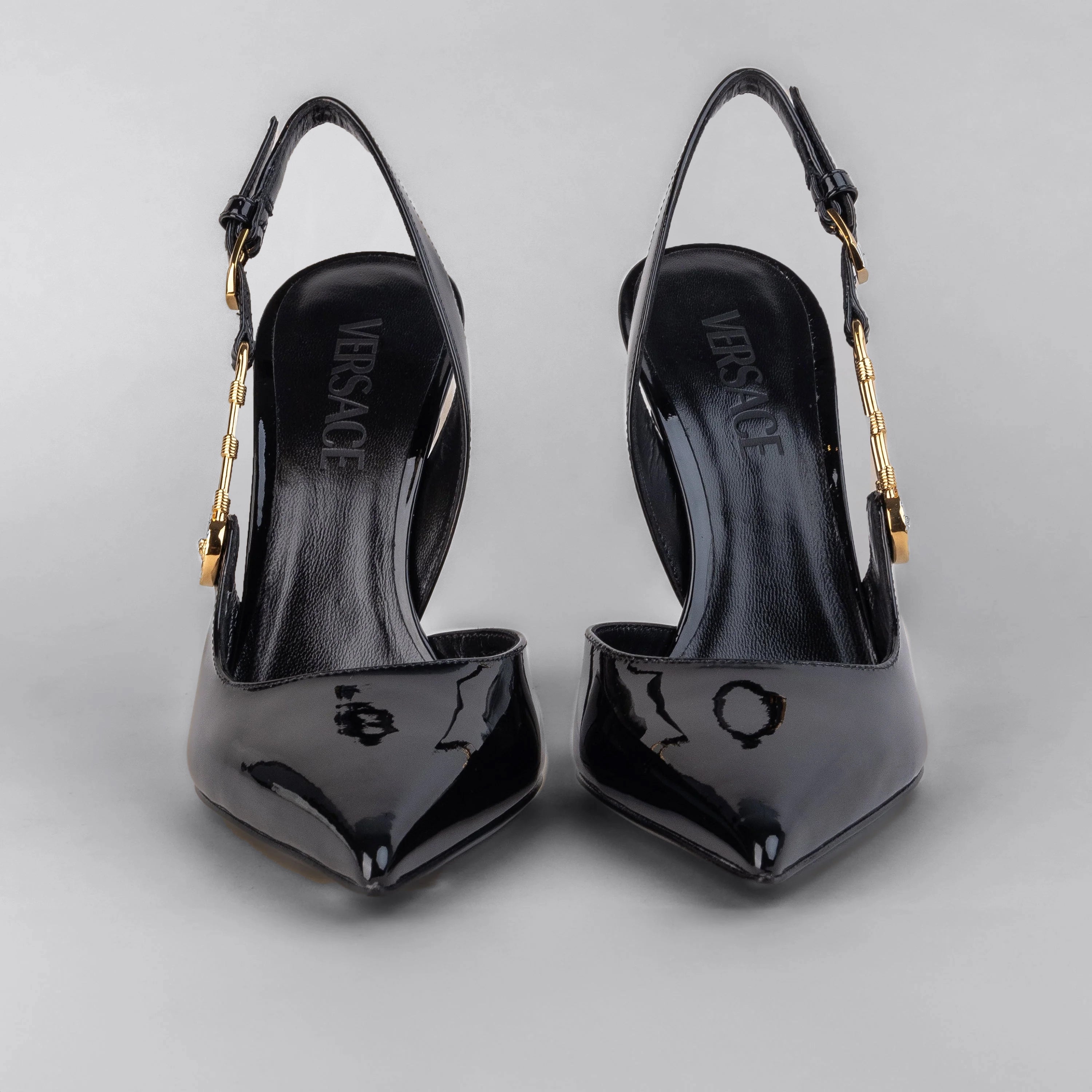 Tacones Negros Versace Safety Pin 110 mm