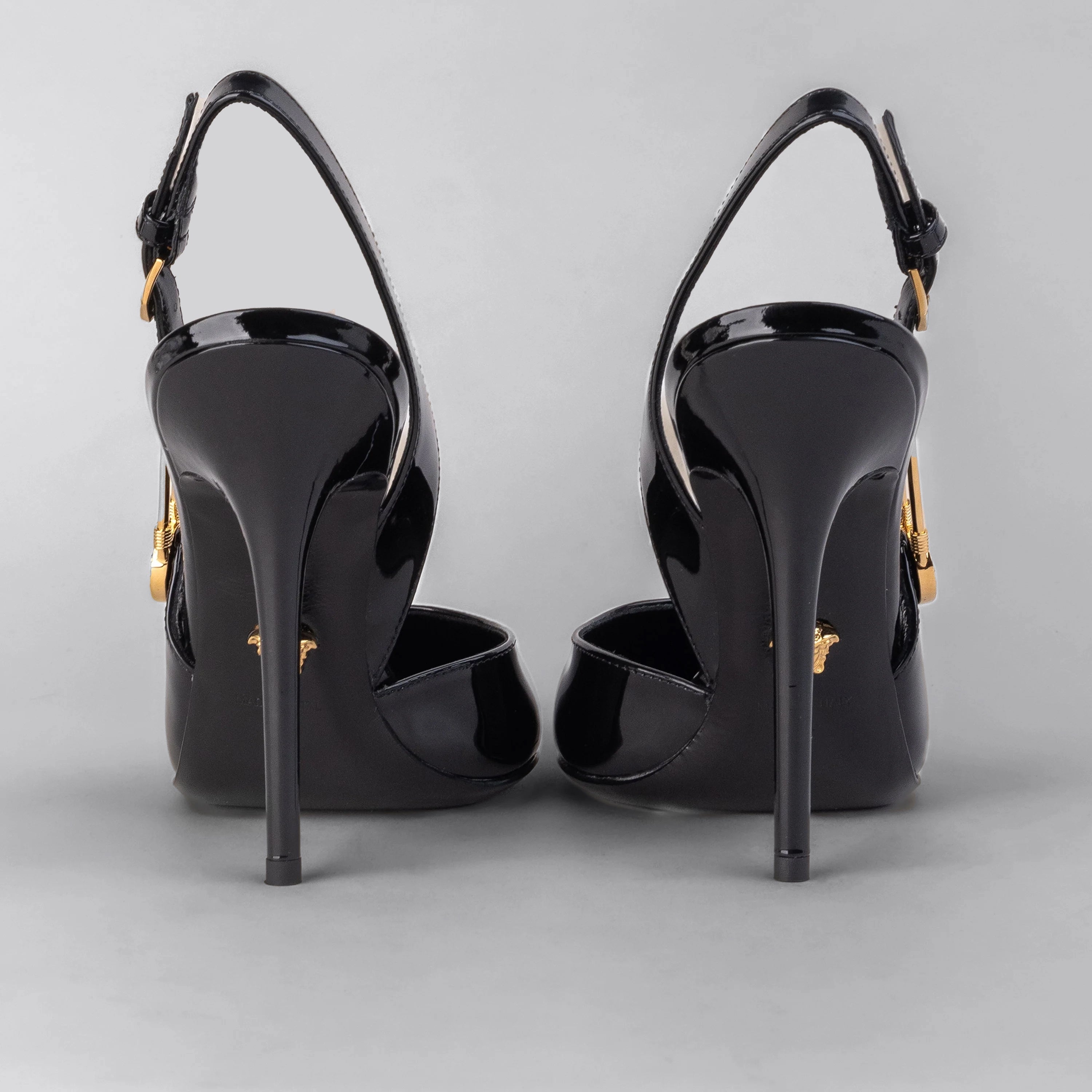 Tacones Negros Versace Safety Pin 110 mm