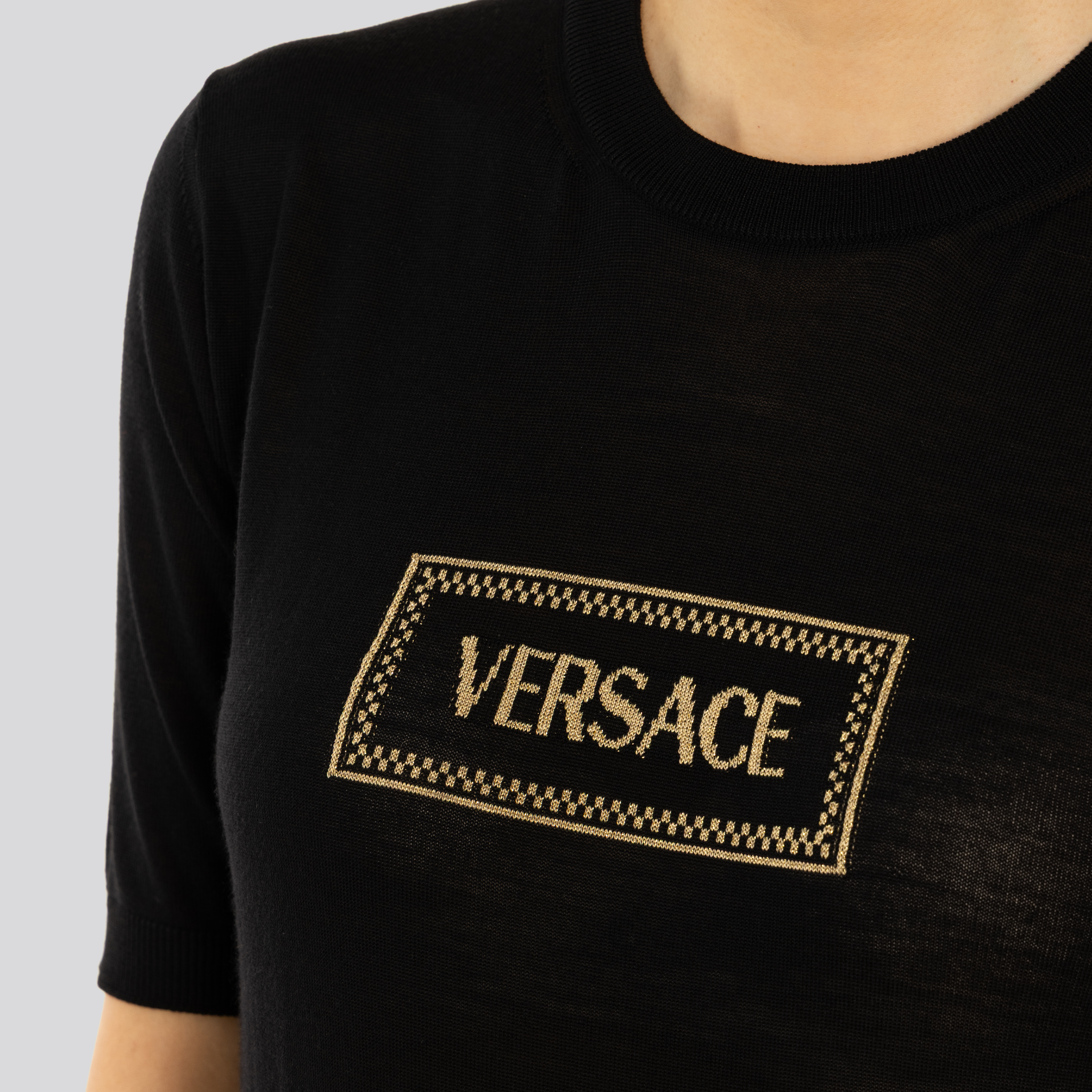 Suéter Negro Versace Gold Logo