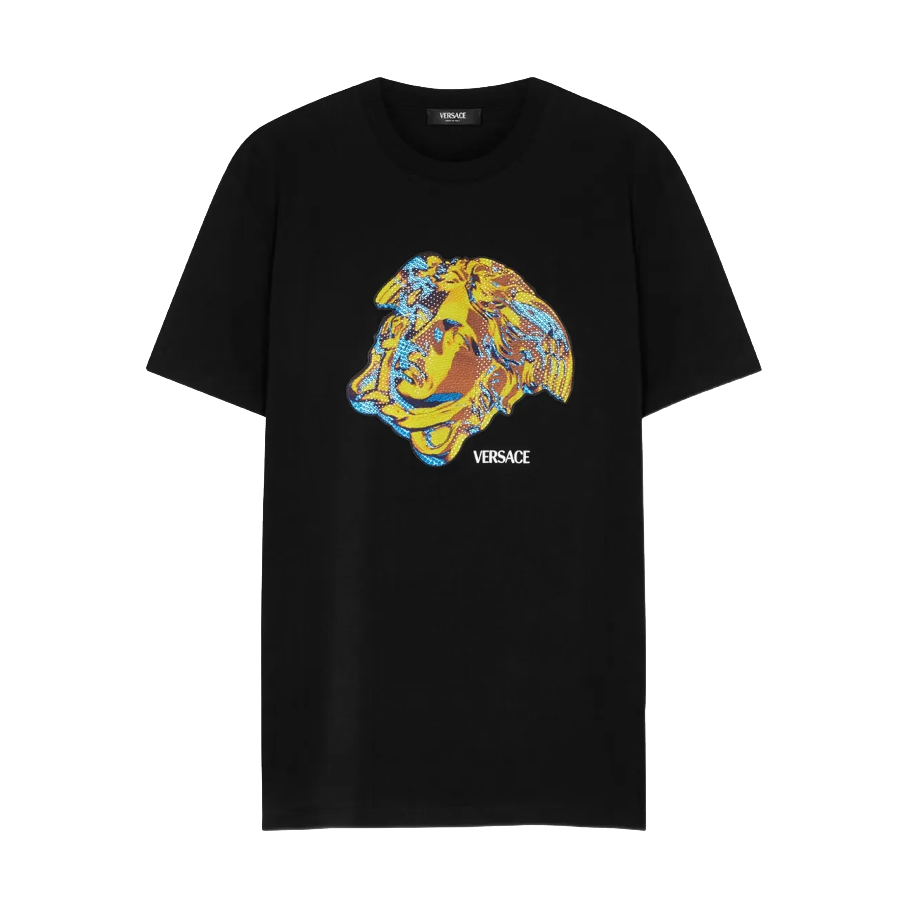 Camiseta Negra Versace Multicolor Medusa