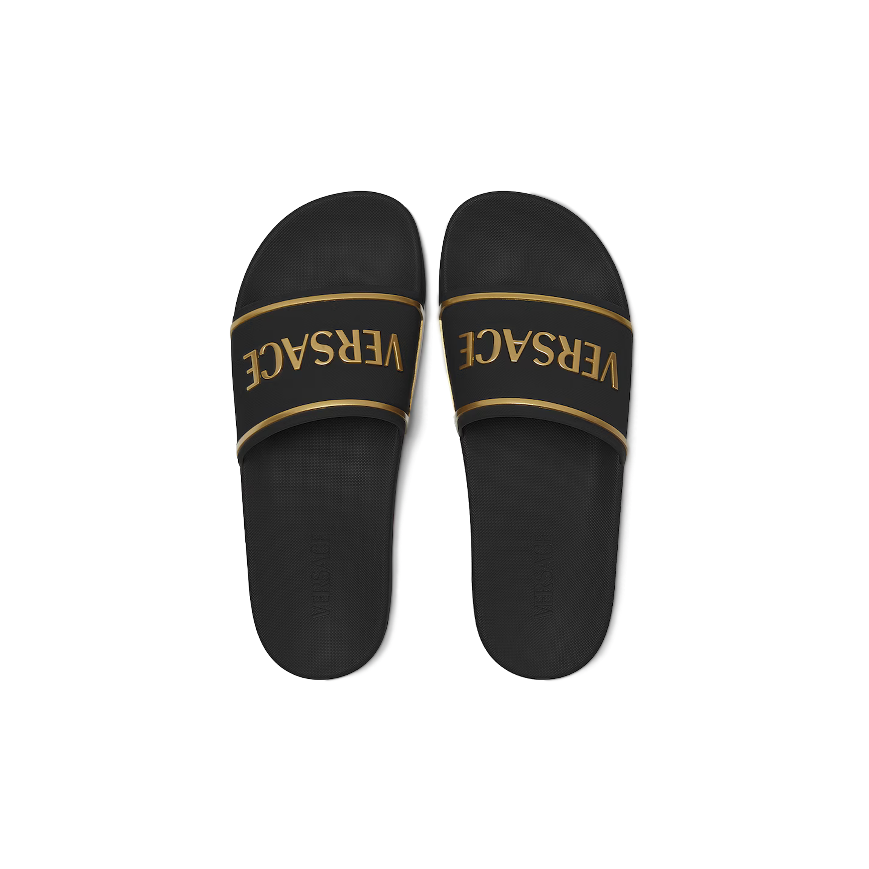 Sandalias Negras Versace Embrossing