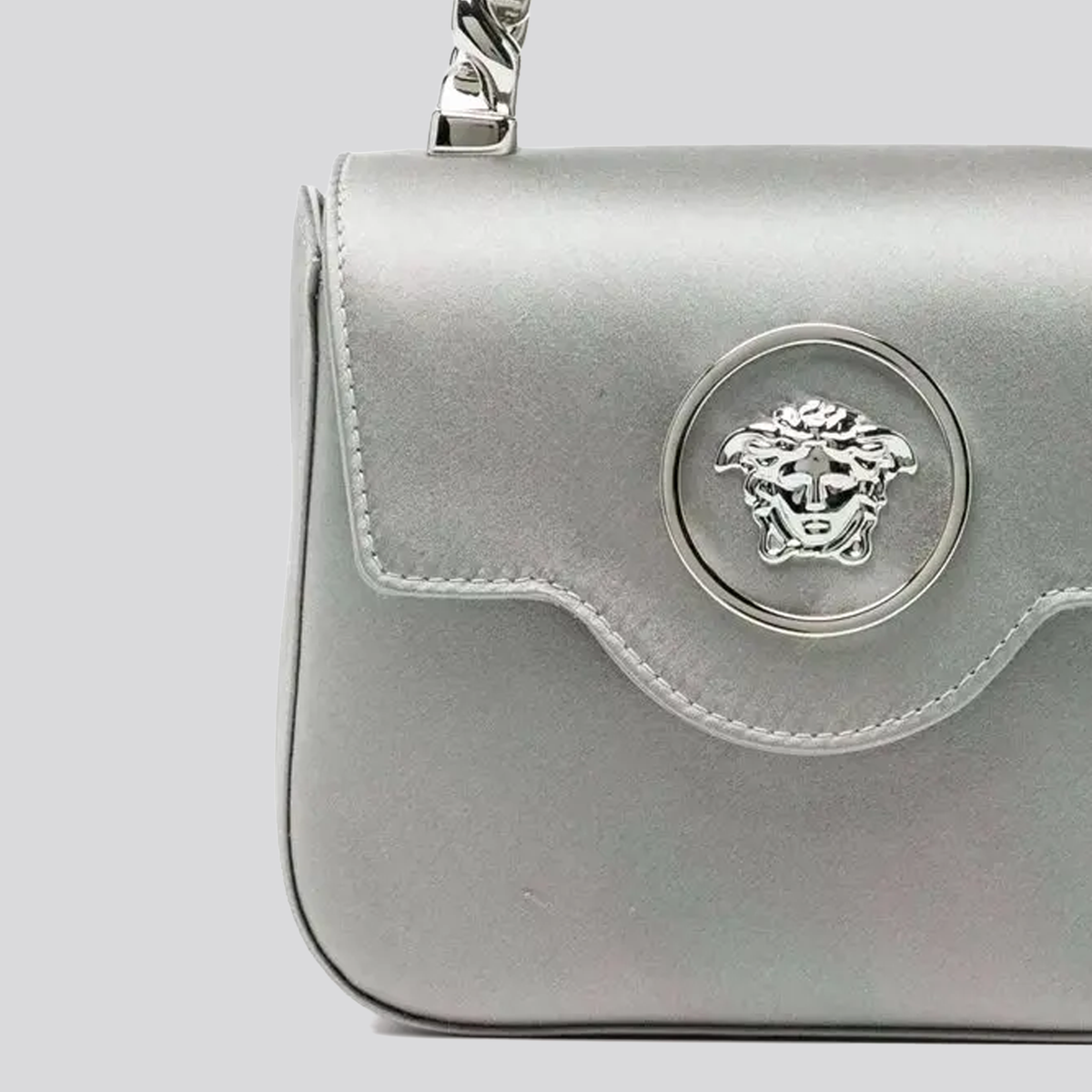Cartera Gris Versace La Medusa Mini