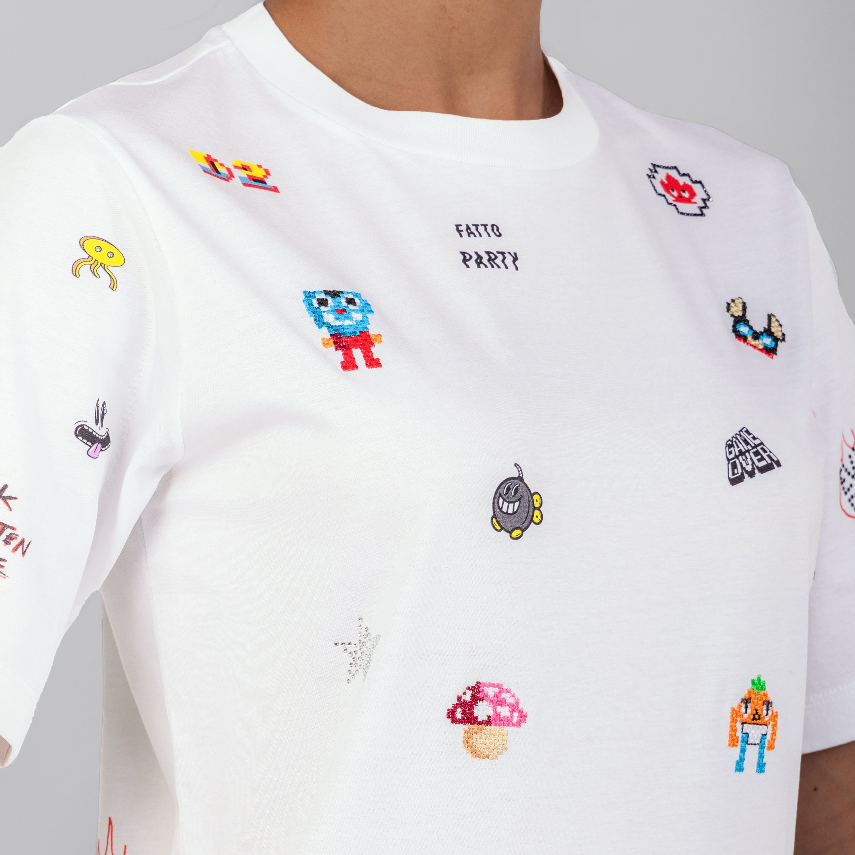 Camiseta Blanca Dsquared2 Multilogos Embroidered