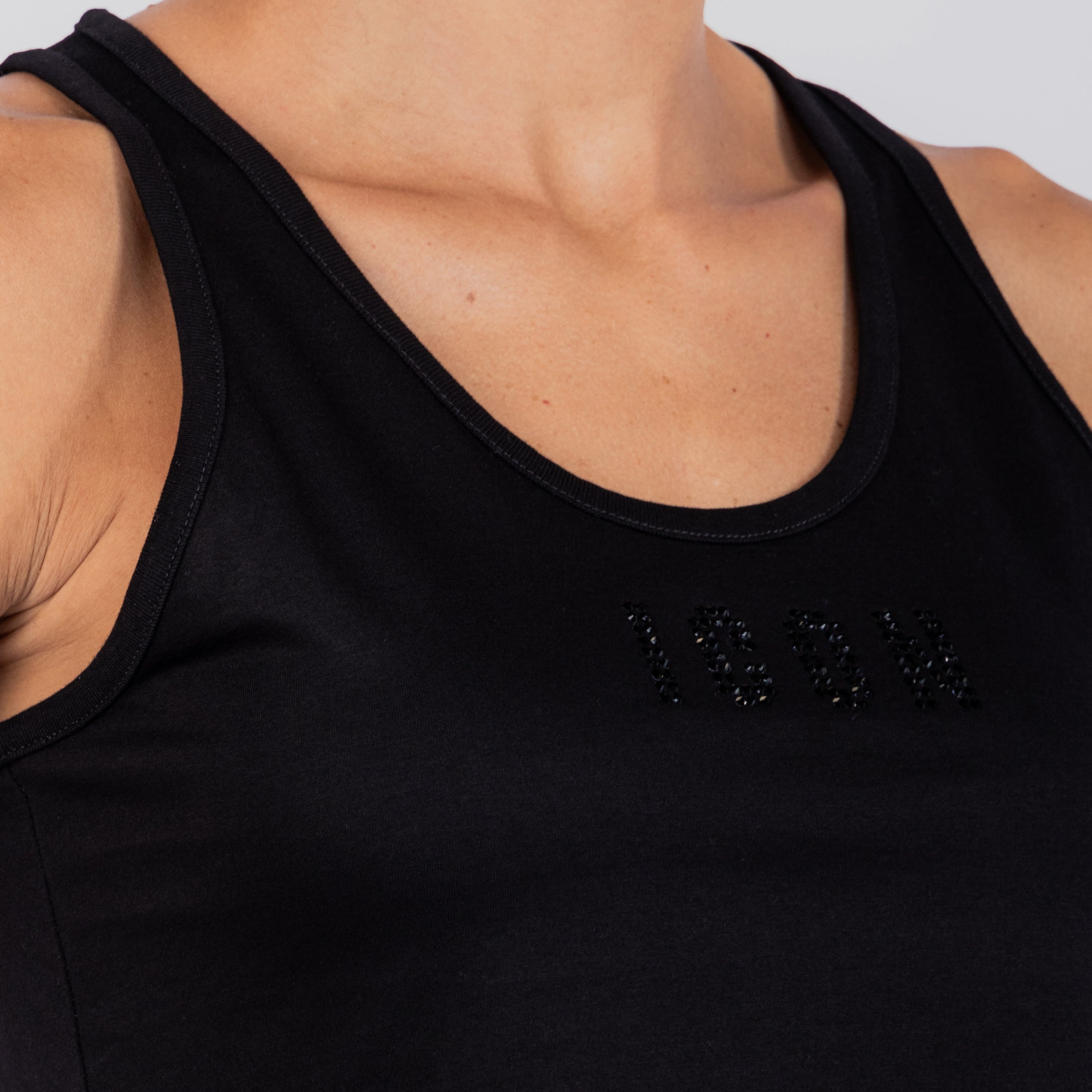 Top Negro Dsquared2 Icon Rhinestones