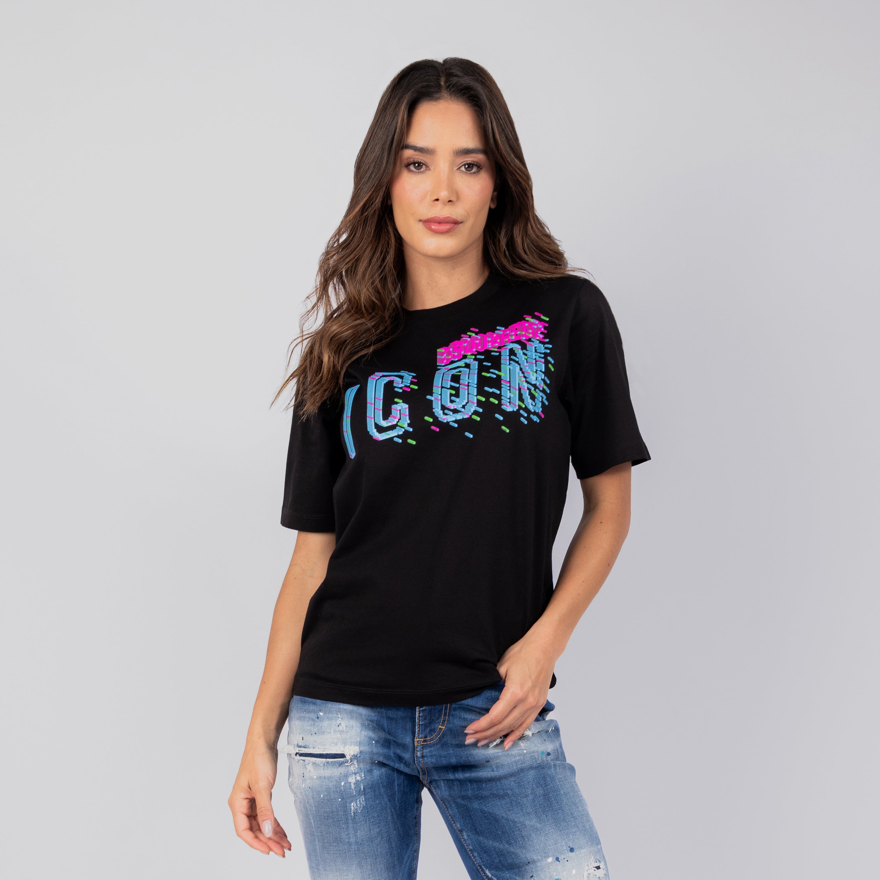 Camiseta Negra Dsquared2 Intarsia W