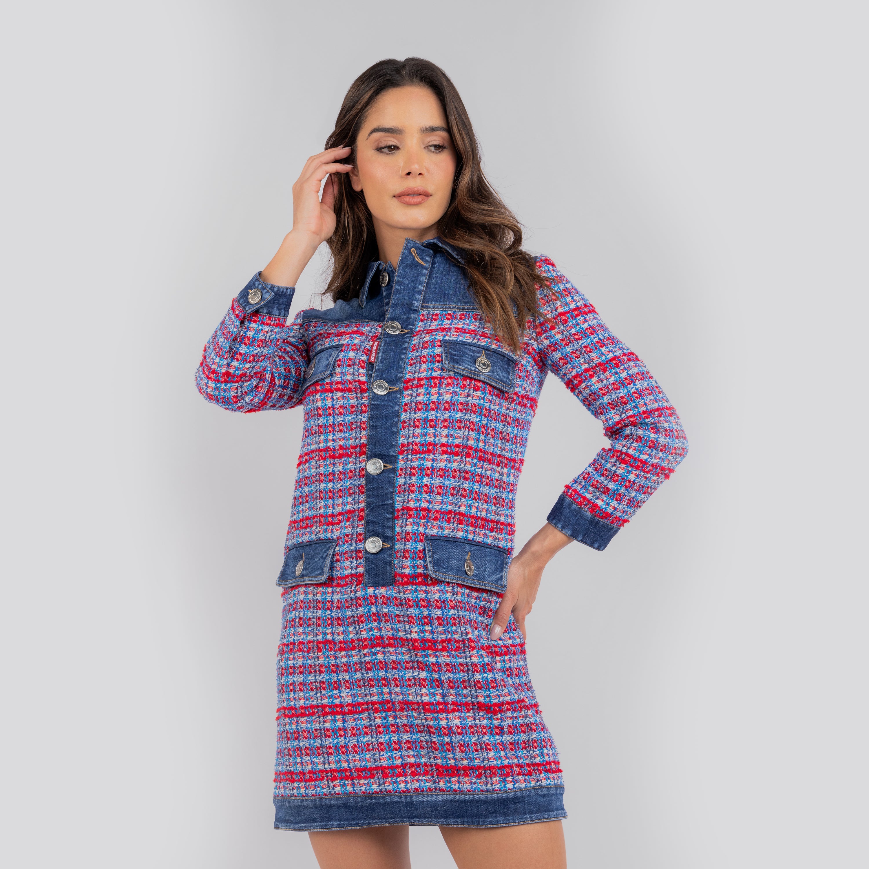 Vestido Rojo Dsquared2 Panelled