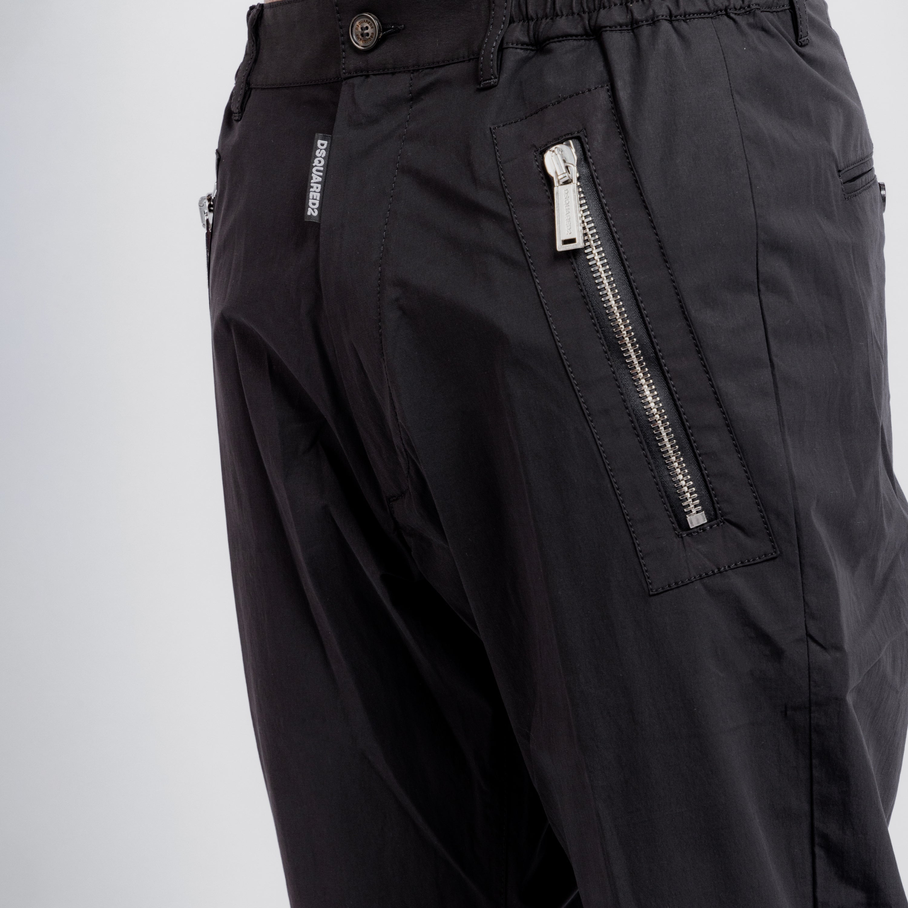 Pantalón Negro Dsquared2 Zip Pockets