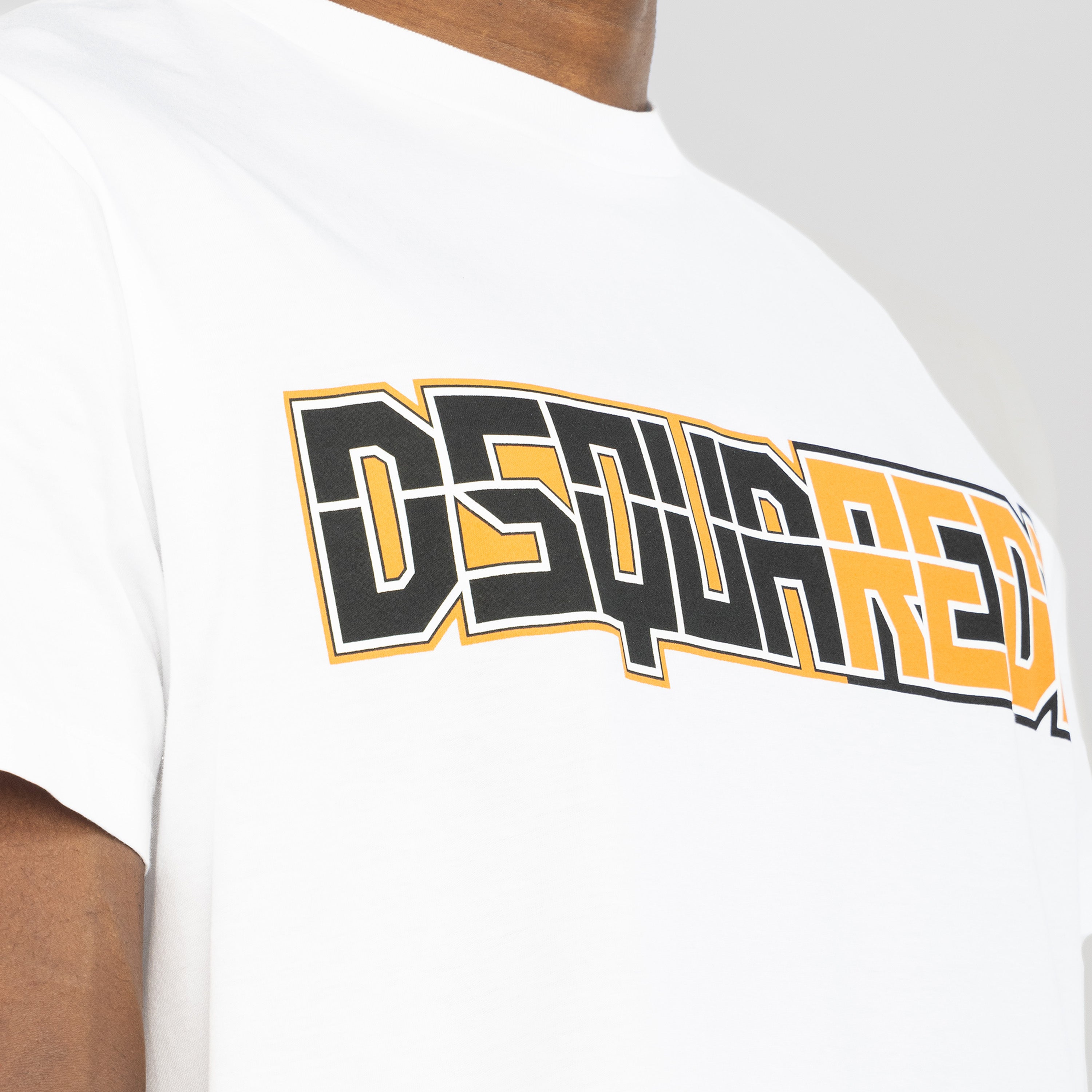 Camiseta Blanca Dsquared2 Orange Logo Print