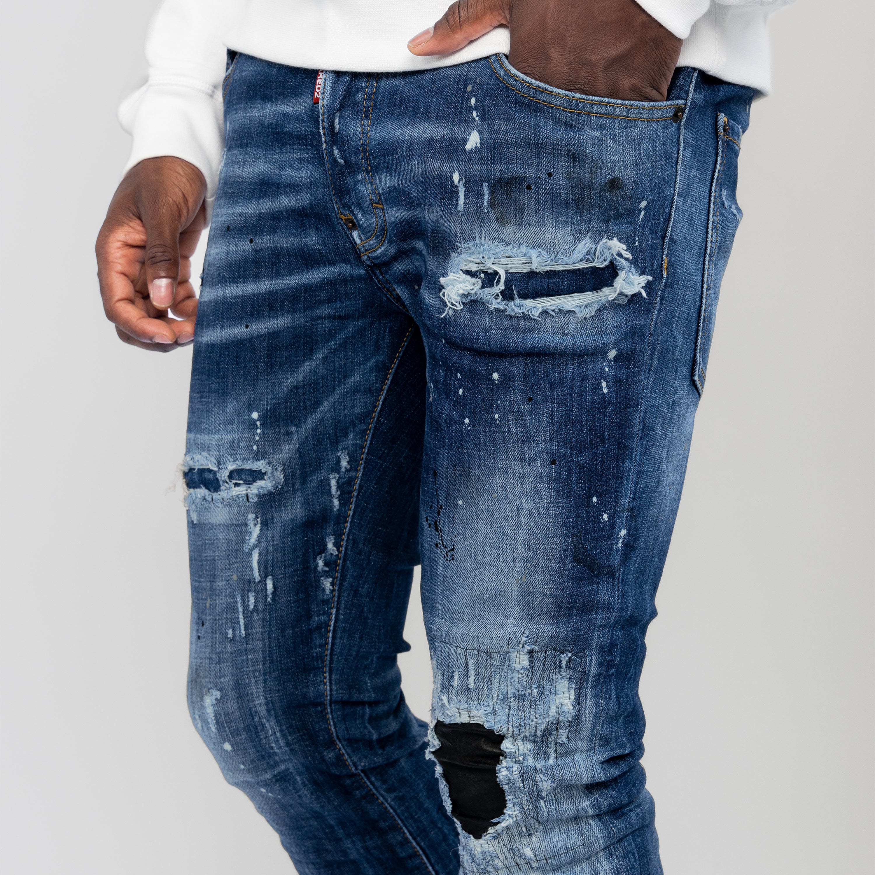 Jeans Denim Dsquared2 Paint Leather Patch