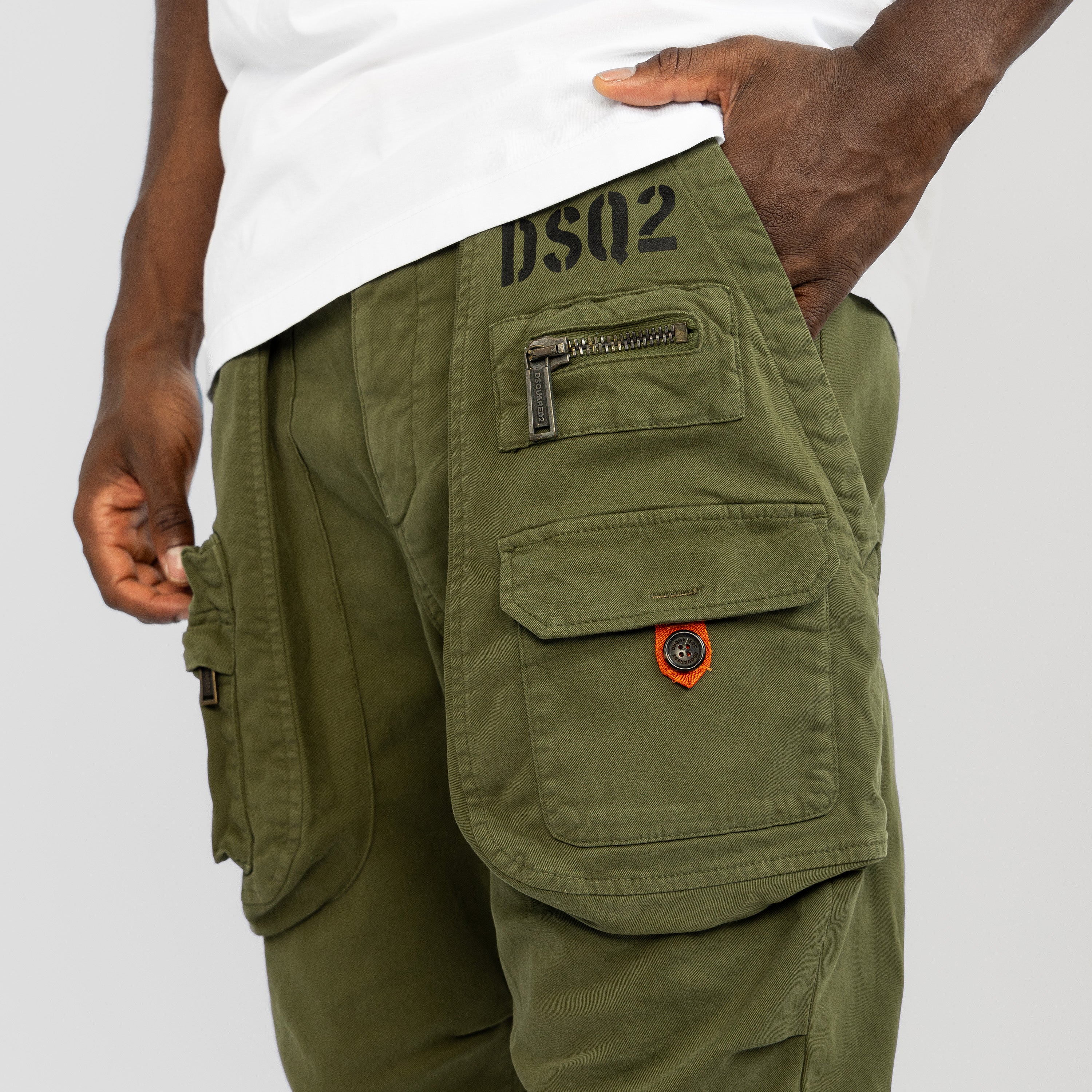 Pantalón Cargo Verde Dsquared2 Multipockets
