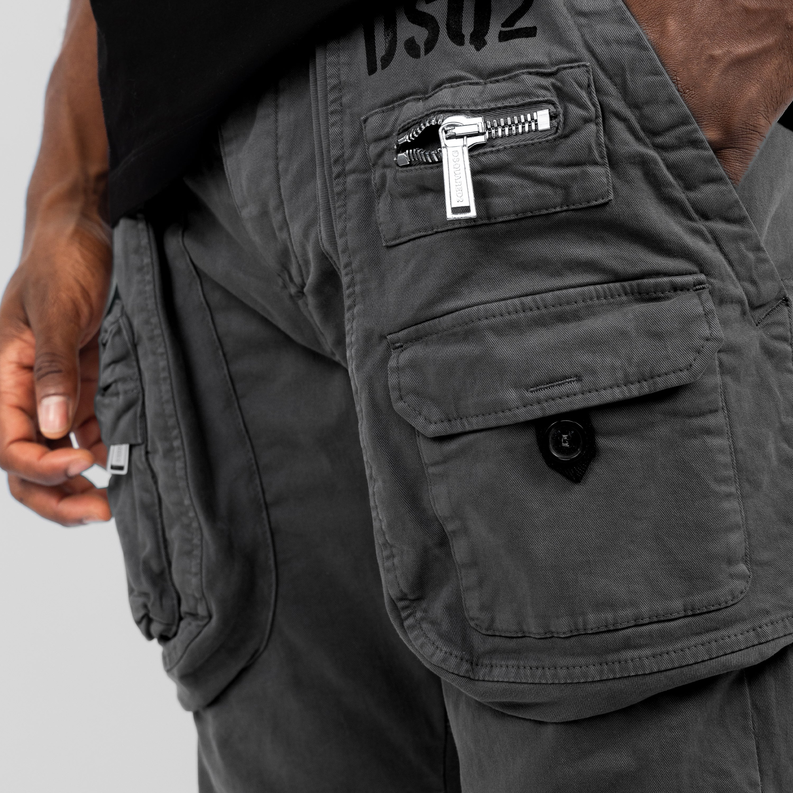 Pantalón Cargo Gris Dsquared2 Multipockets