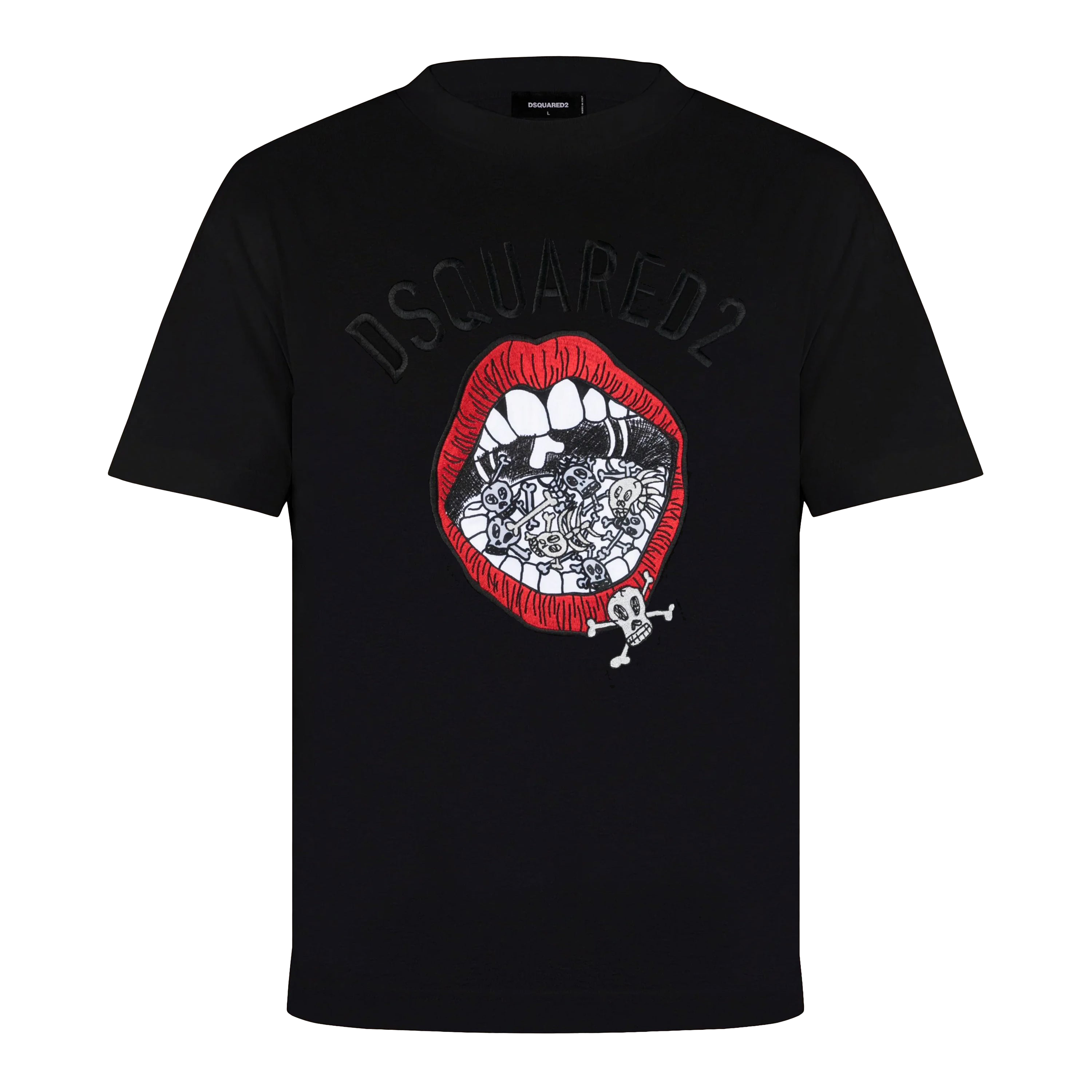 Camiseta Negra Dsquared2 Mouth