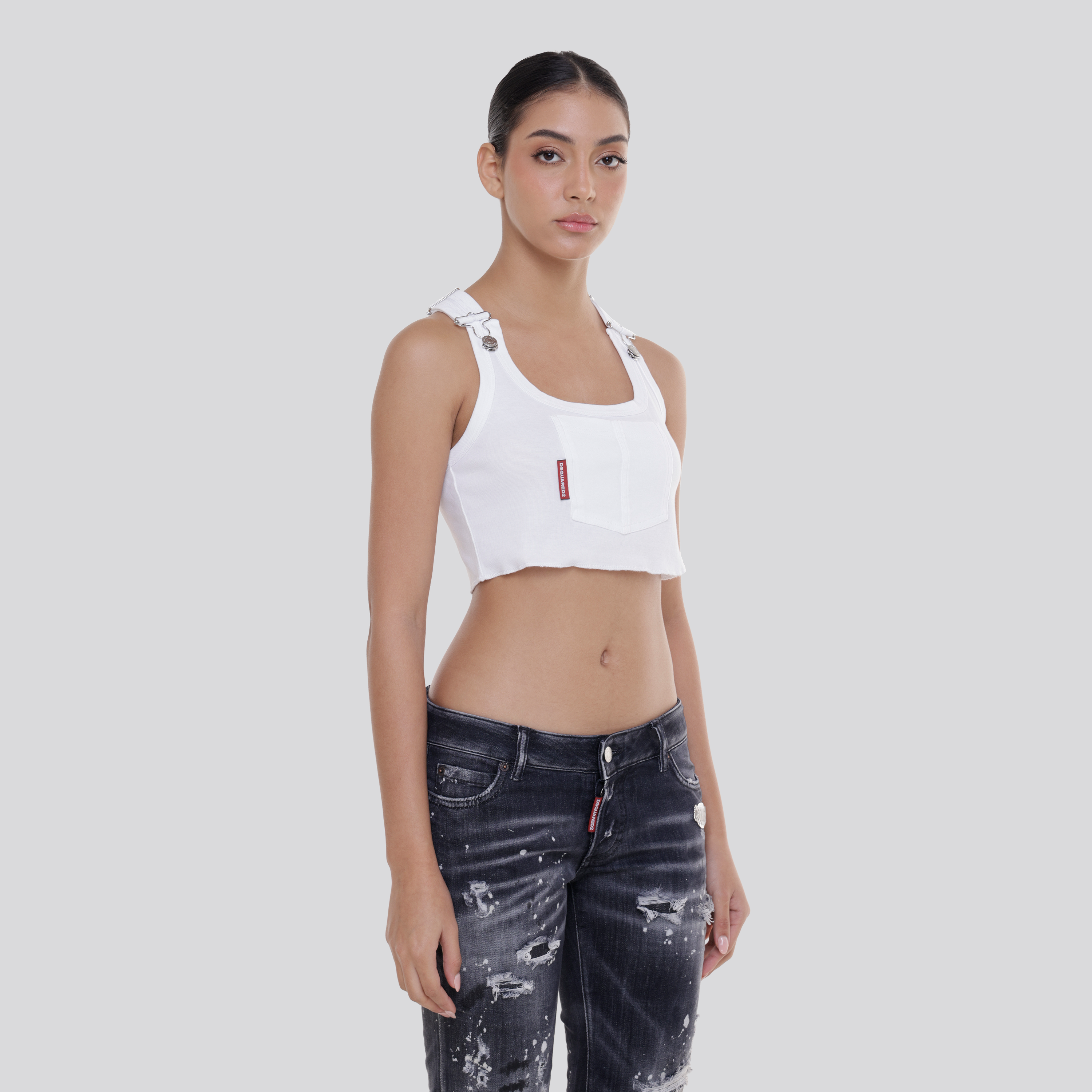 Top Blanco Dsquared2 Pocket
