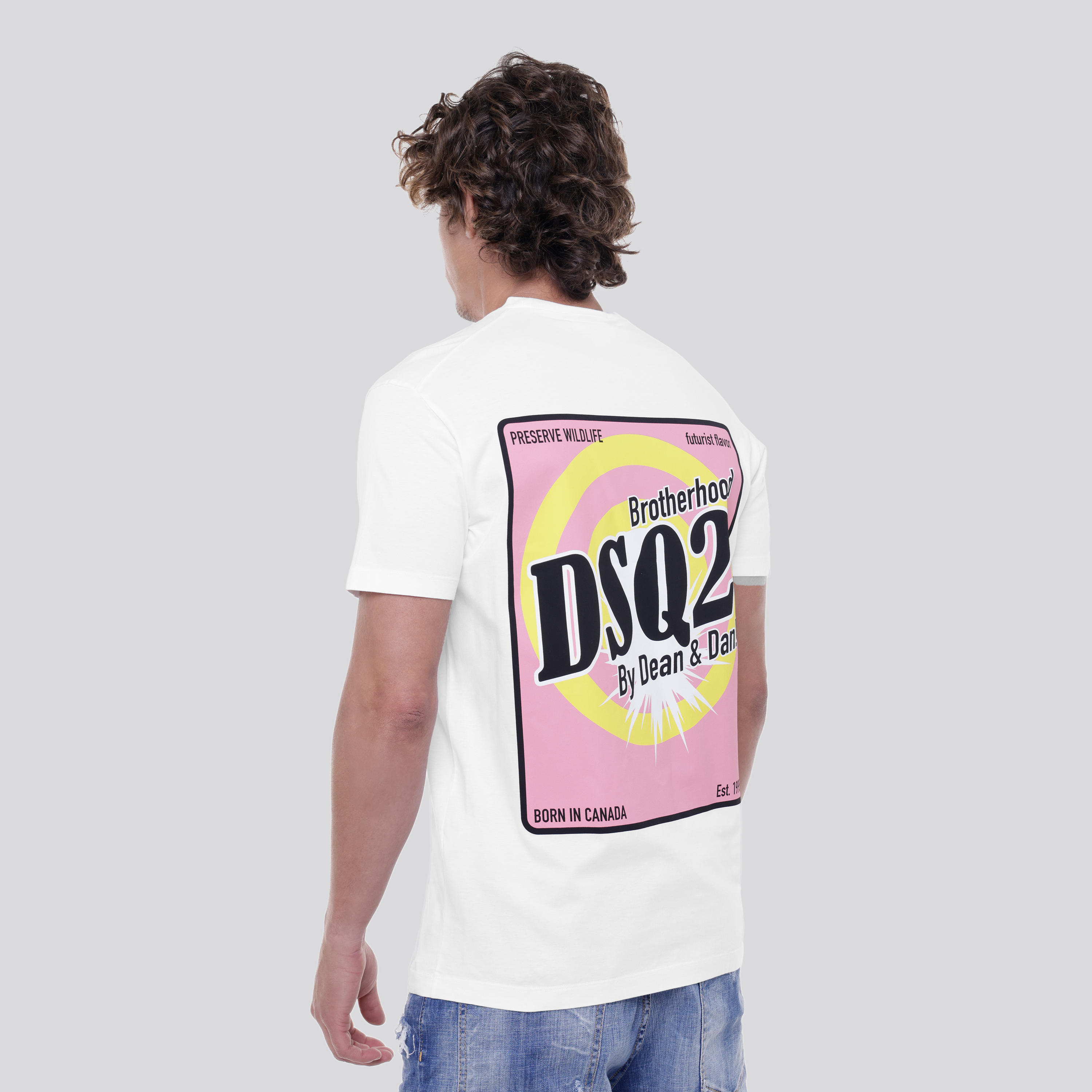 Camiseta Blanca Dsquared2 Chest Logo Brotherhood