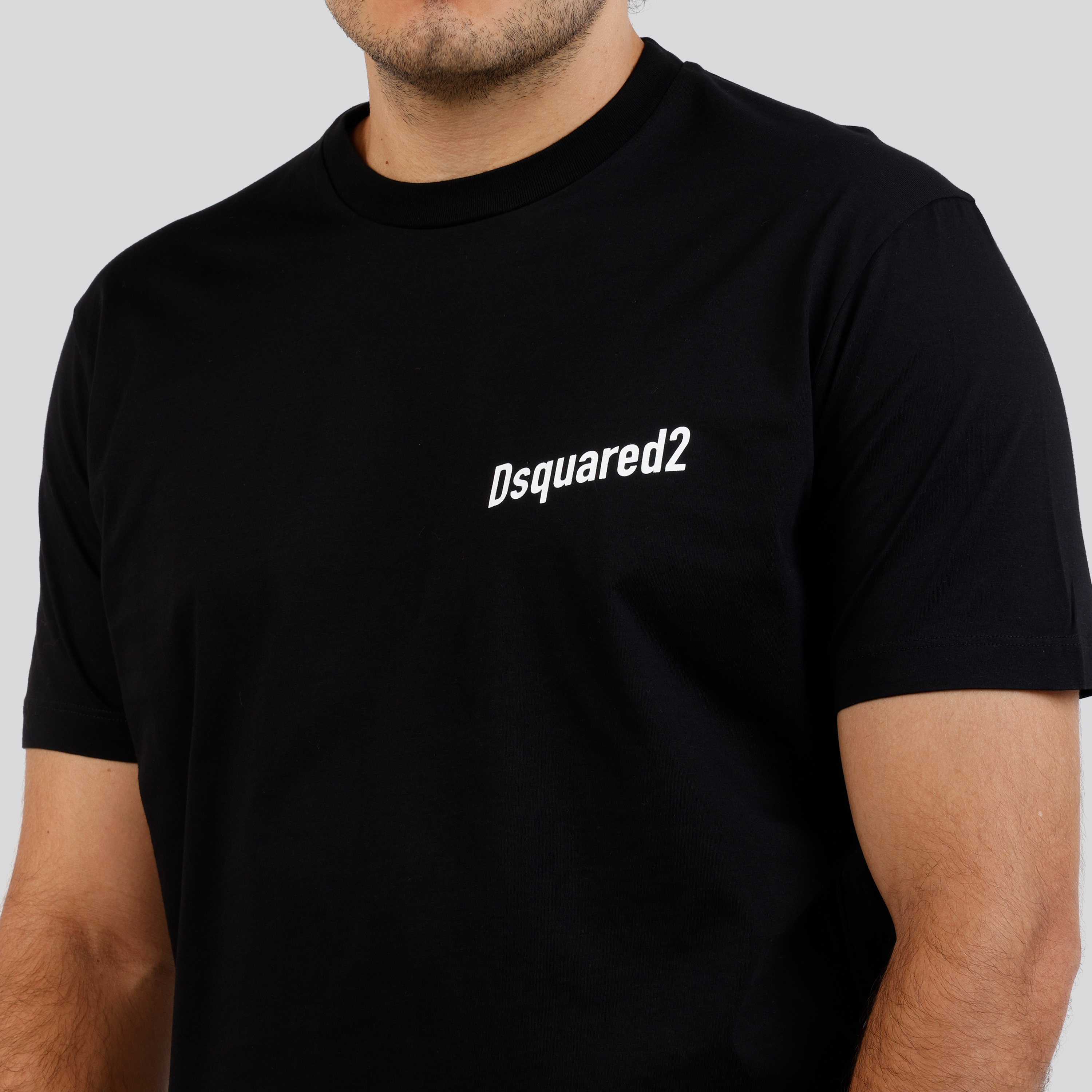 Camiseta Negra Dsquared2 Chest Logo Brotherhood