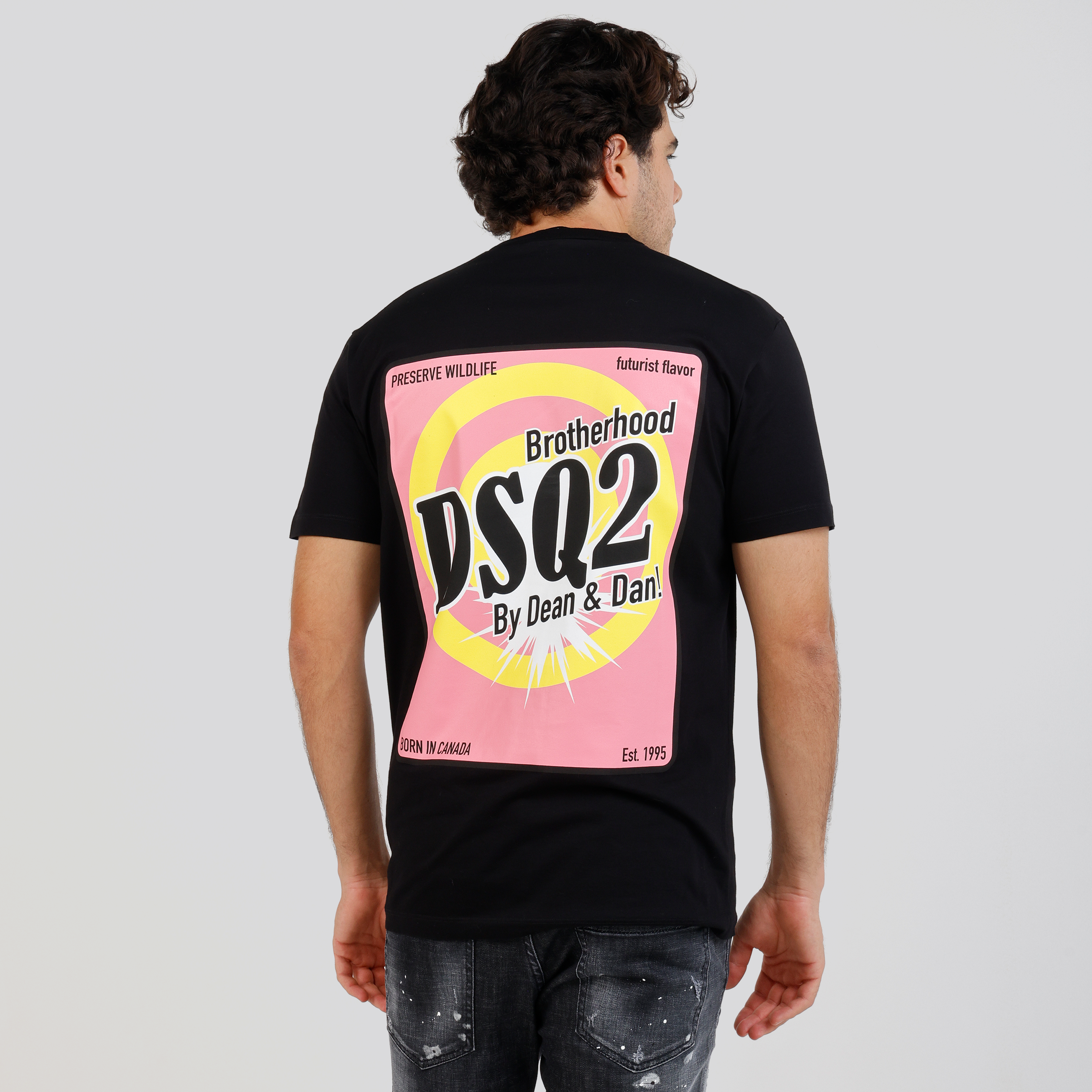 Camiseta Negra Dsquared2 Chest Logo Brotherhood