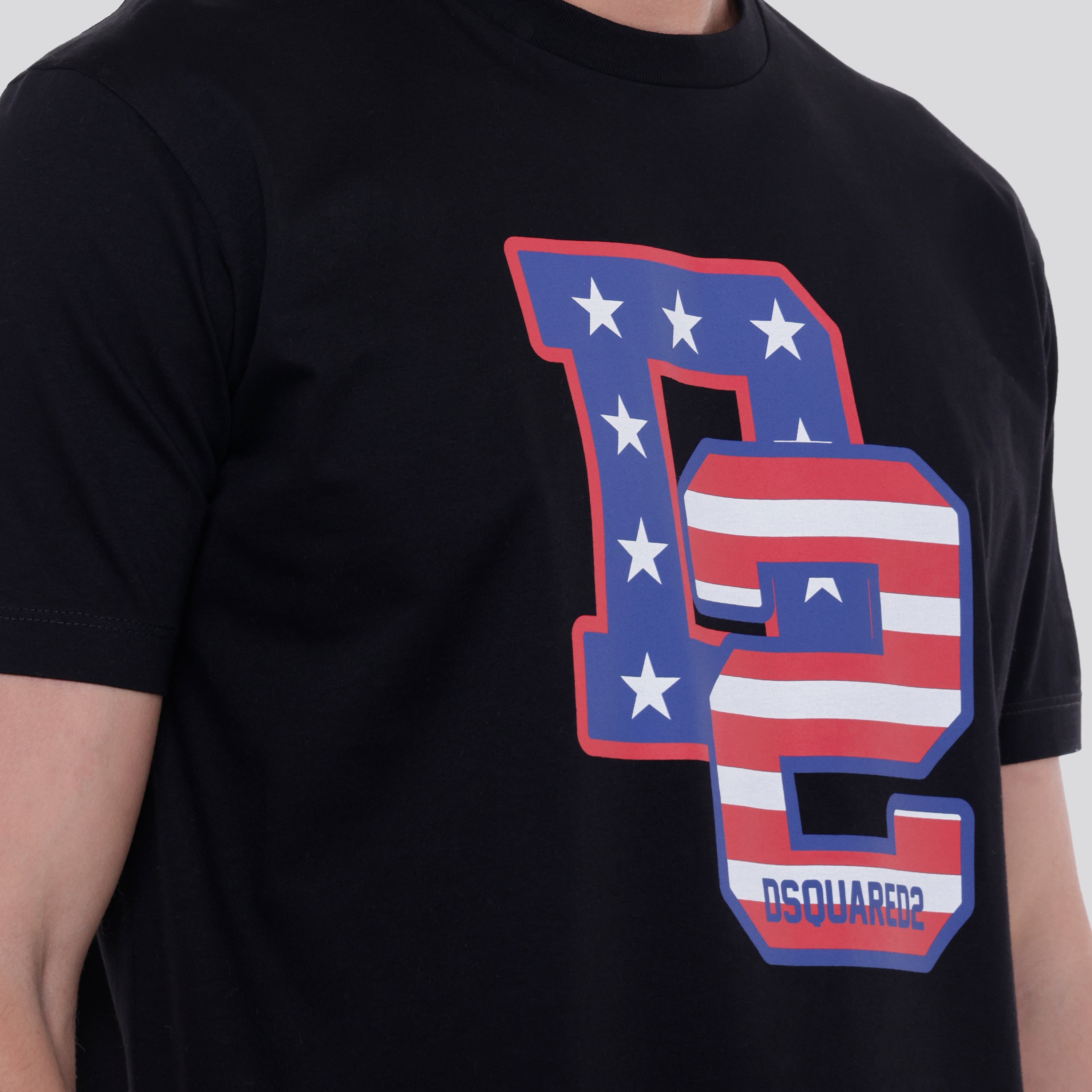 Camiseta Negra Dsquared2 USA