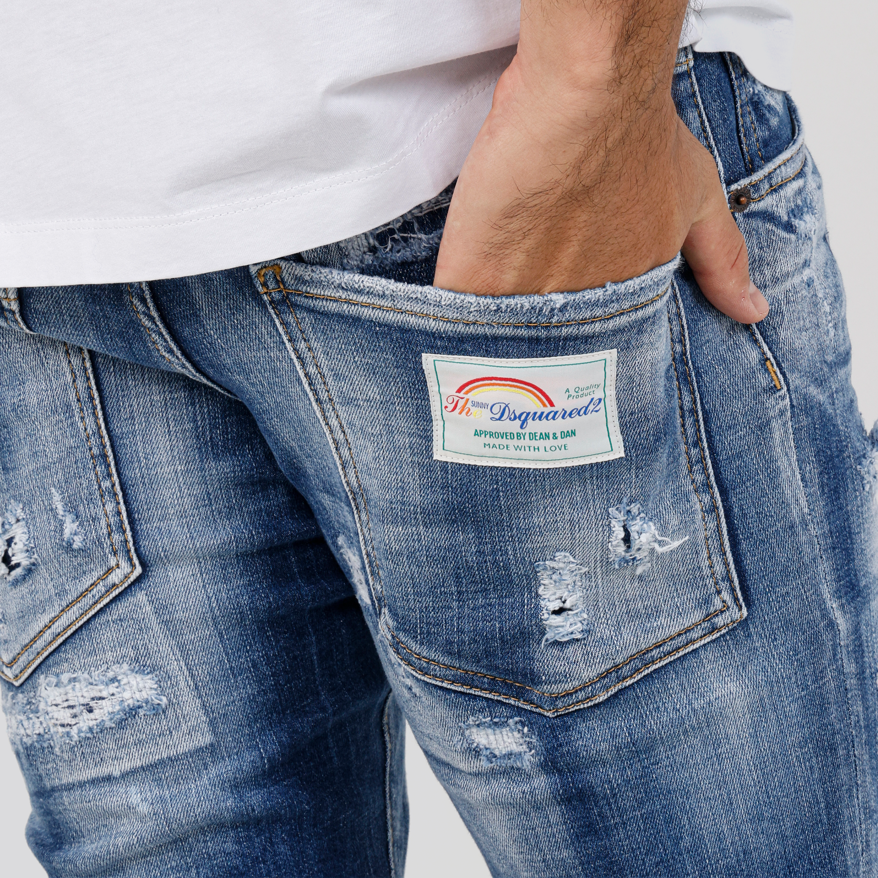 Jeans Denim Dsquared2 Super Twinky Rainbow Patch