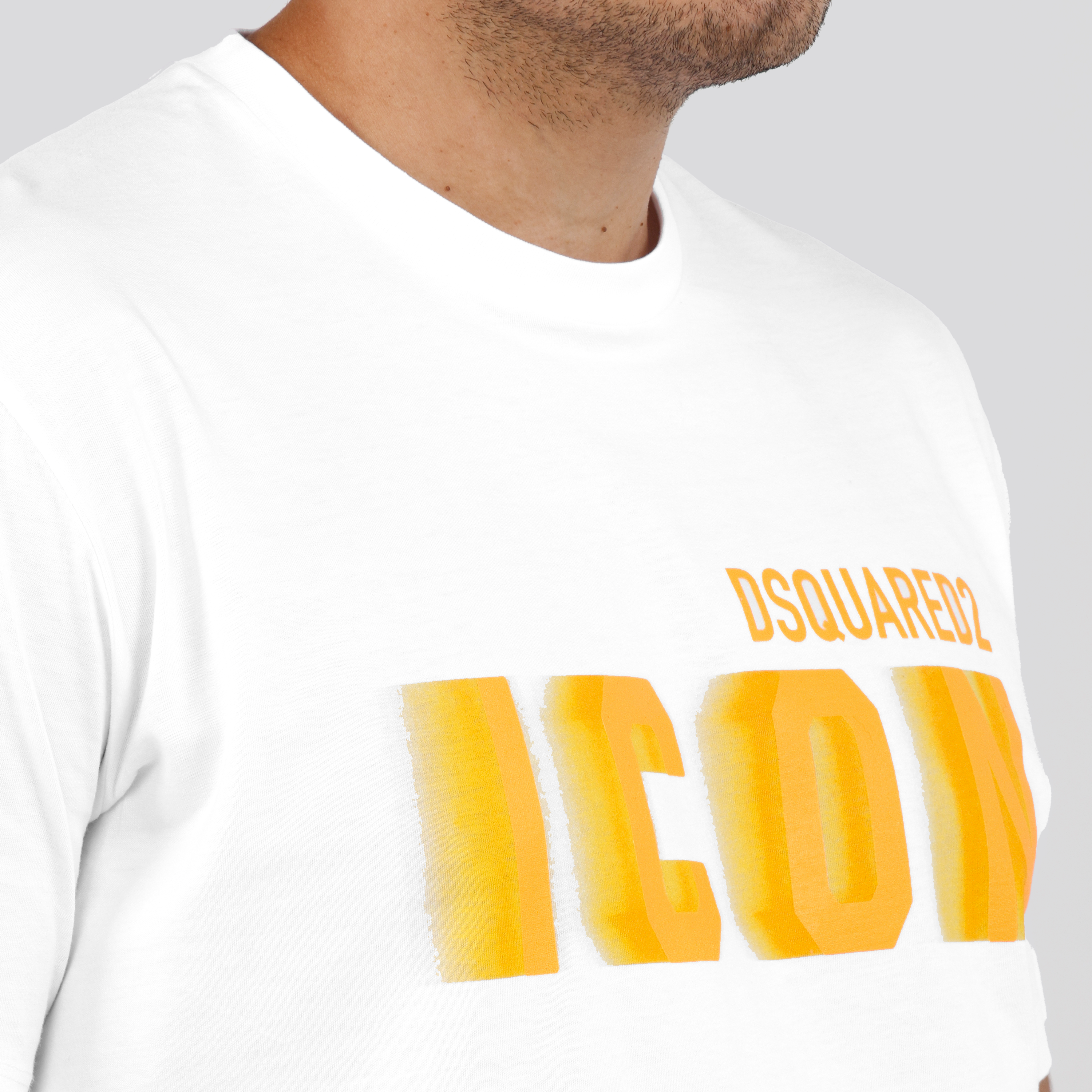 Camiseta Blanca Dsquared2 Amarillo Icon