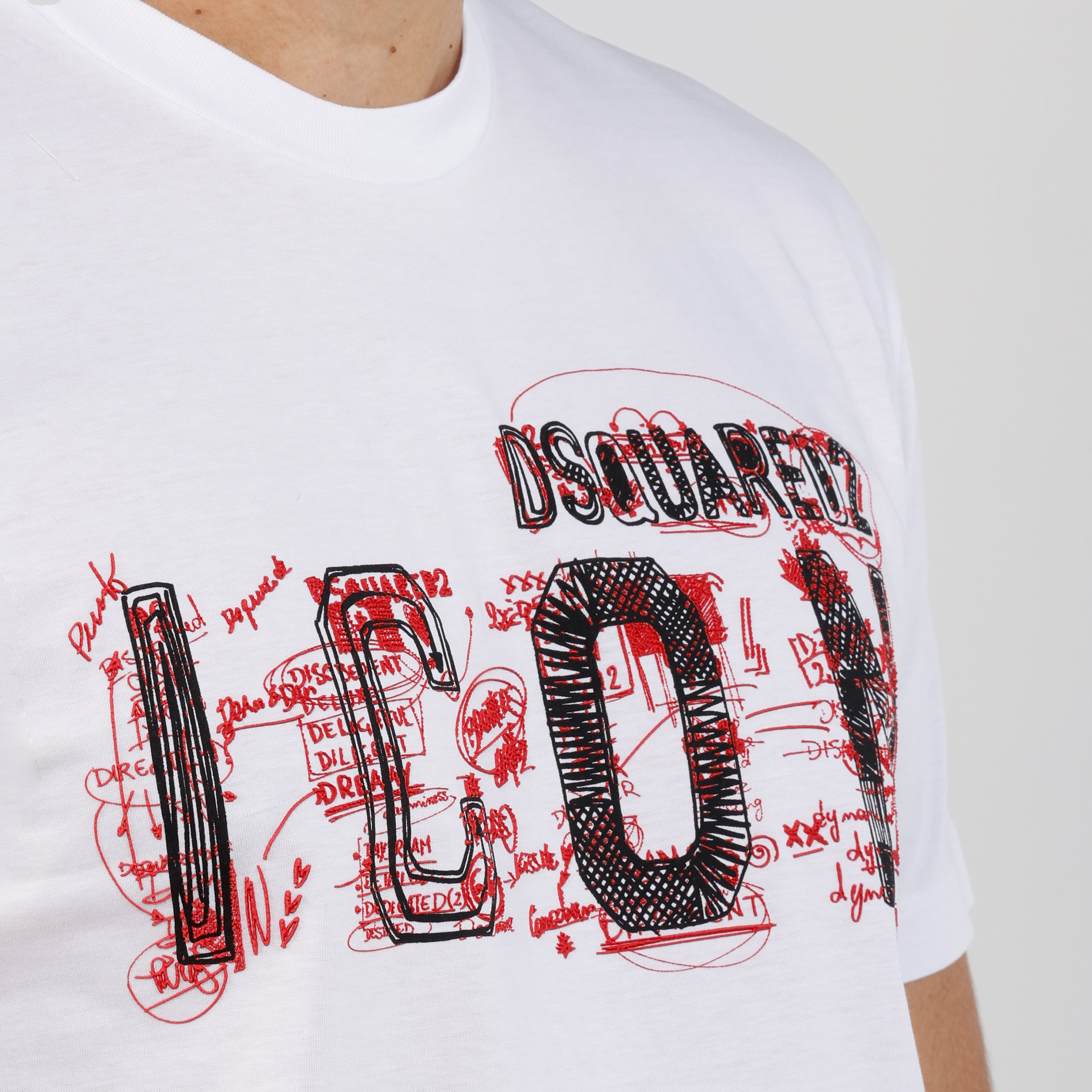 Camiseta Blanca Dsquared2 Embroidered