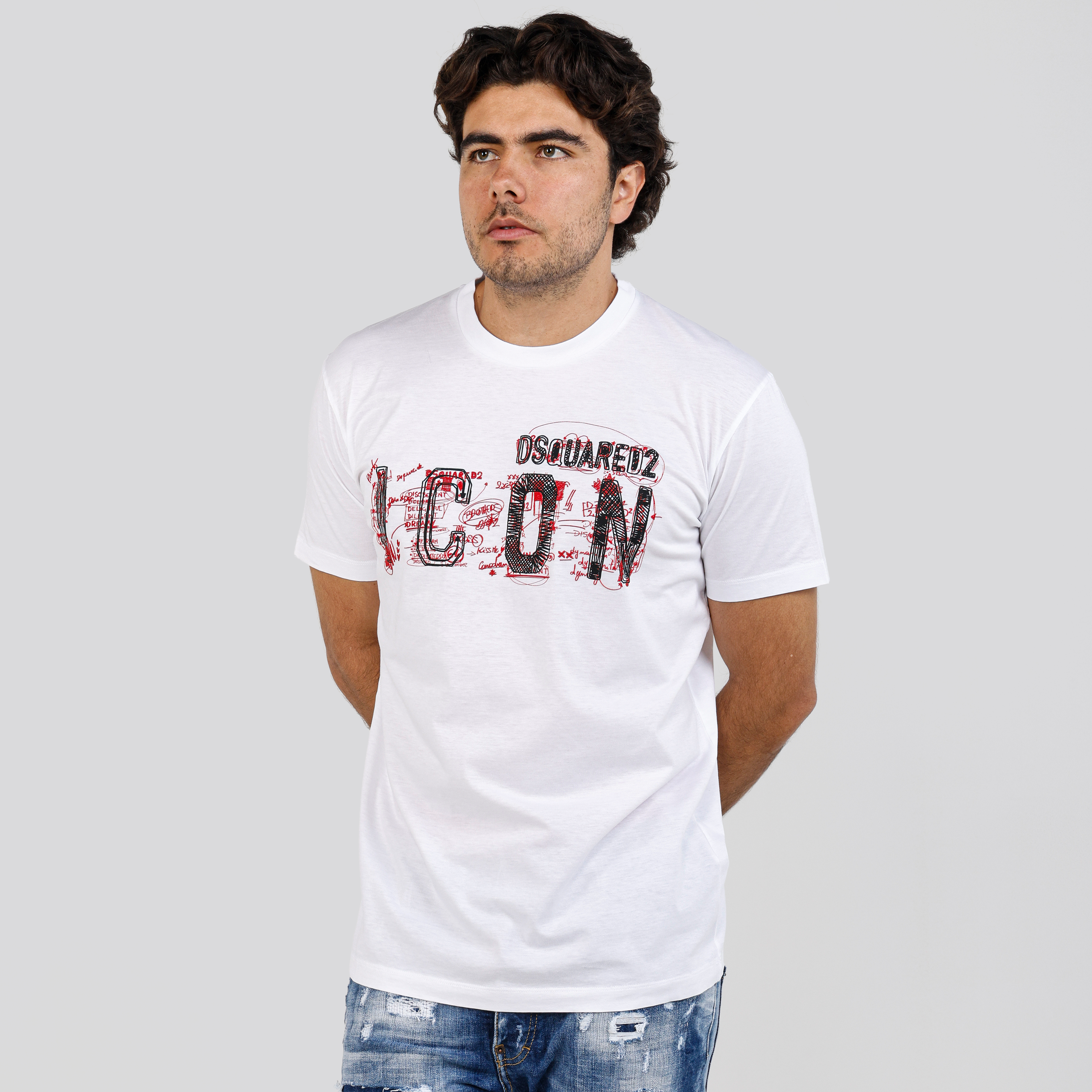 Camiseta Blanca Dsquared2 Embroidered