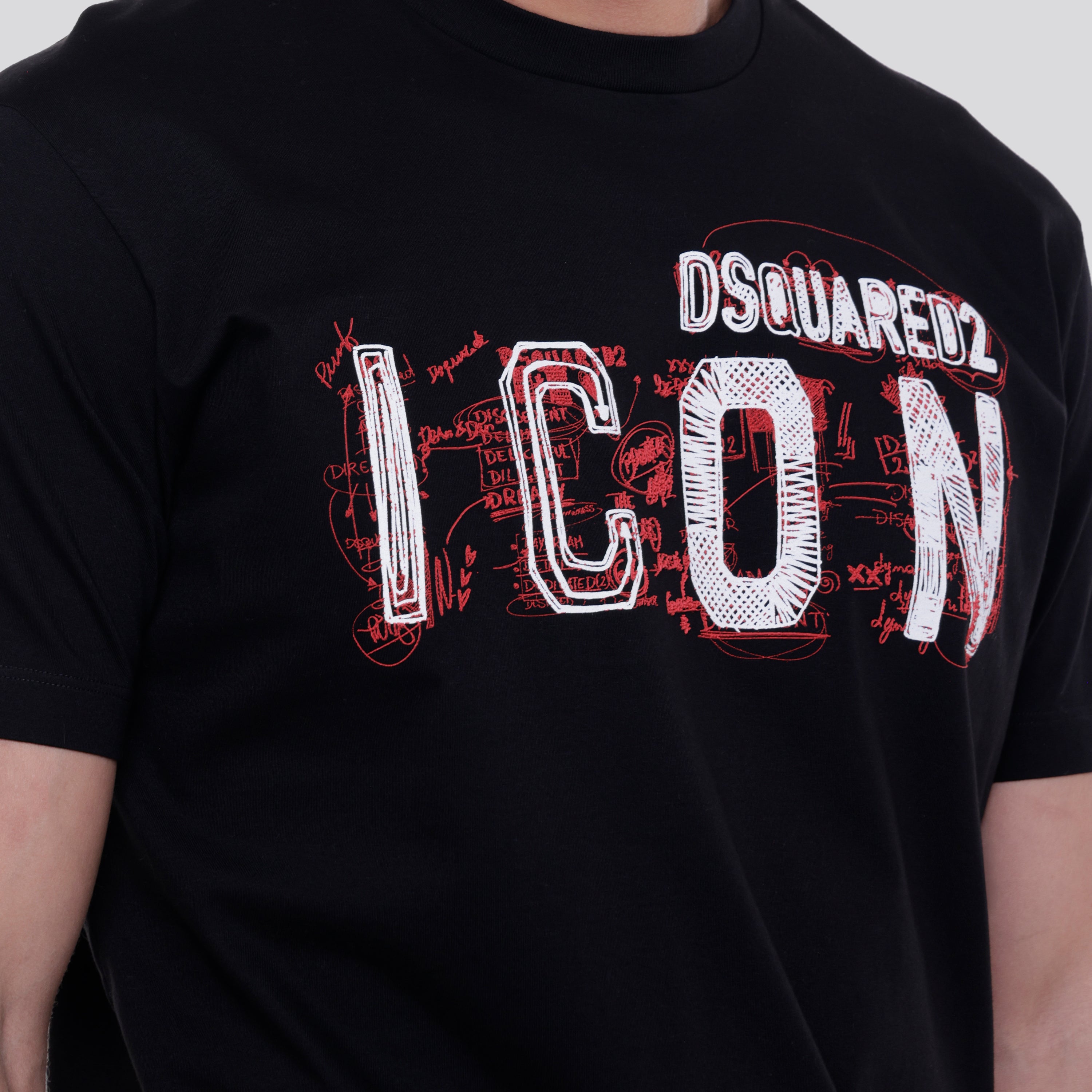 Camiseta Negra Dsquared2 Embroidered