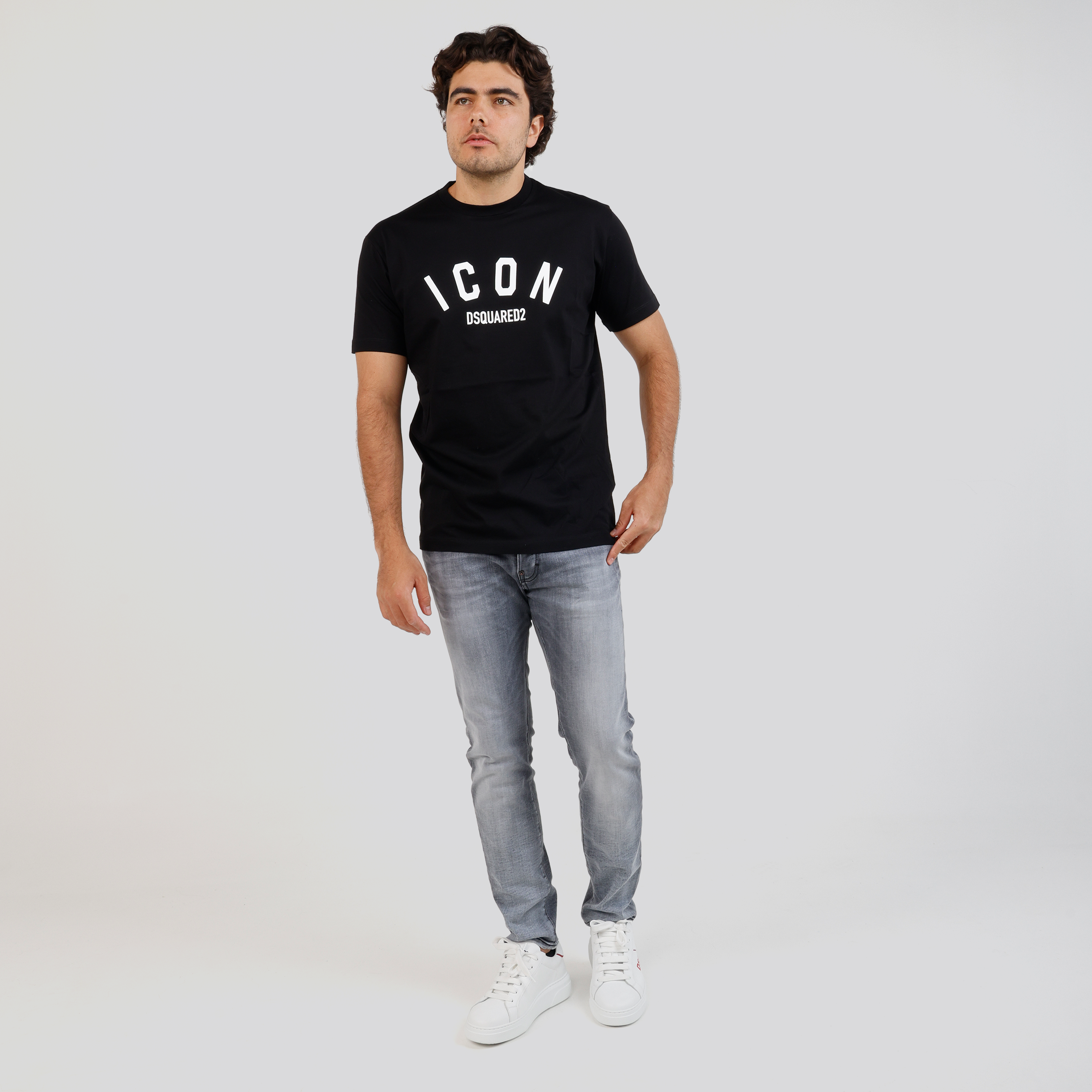 Camiseta Negra Dsquared2 Icon Motif Logo