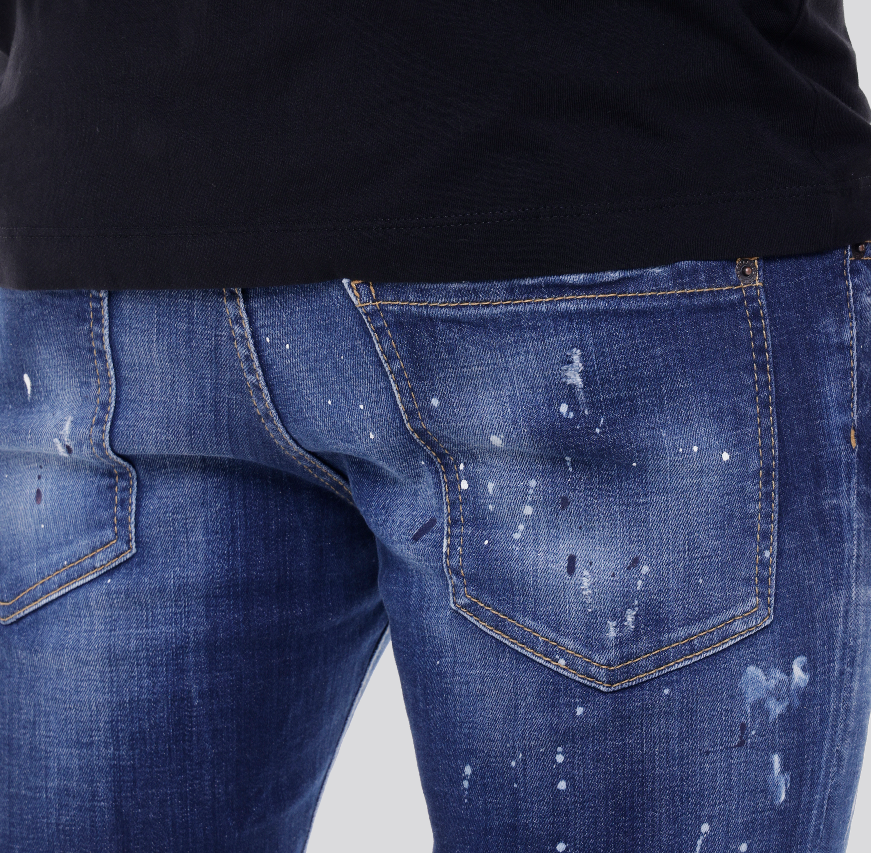 Jeans Denim Dsquared2 Skater Rhinestones Knee
