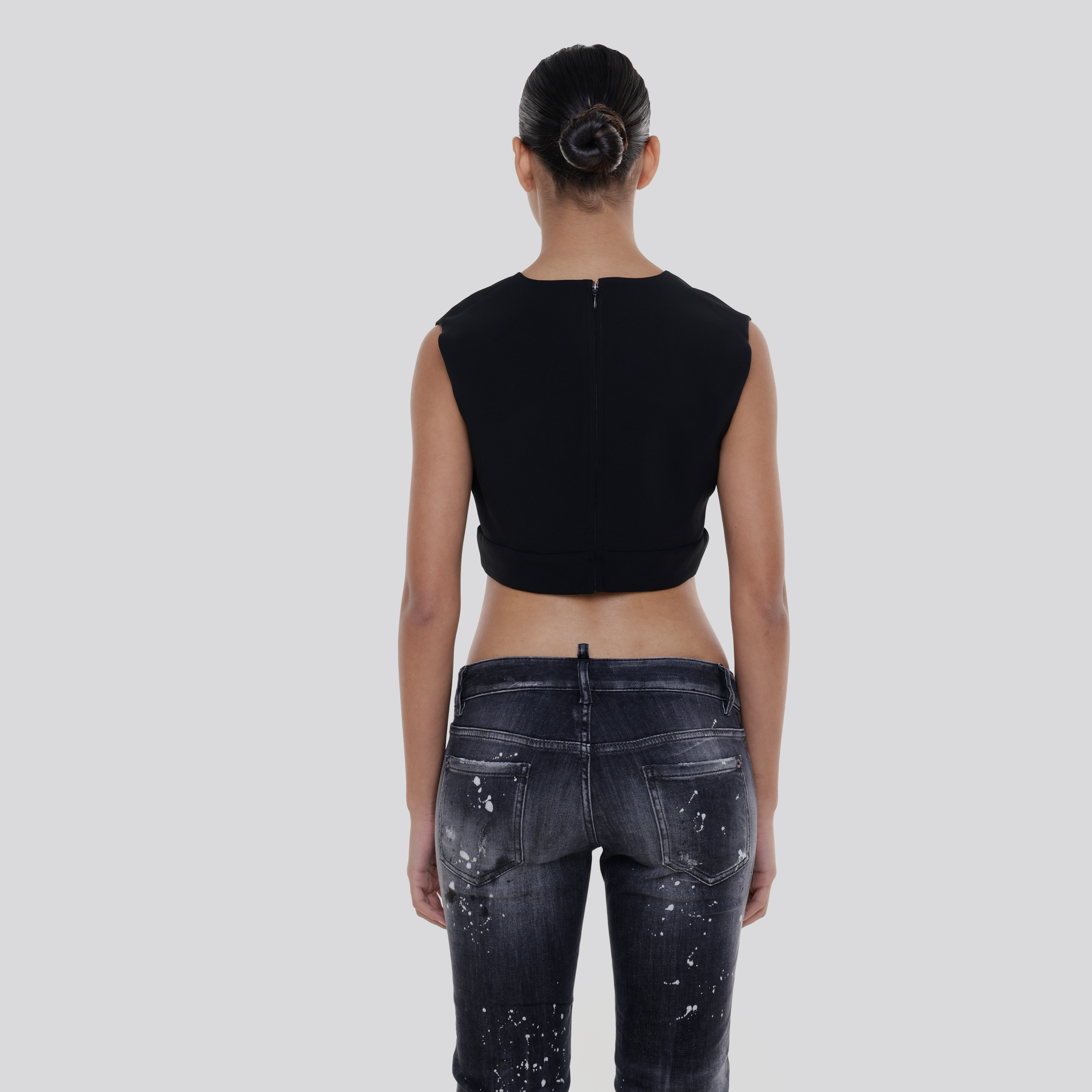 Top Negro Dsquared2 Logo Band