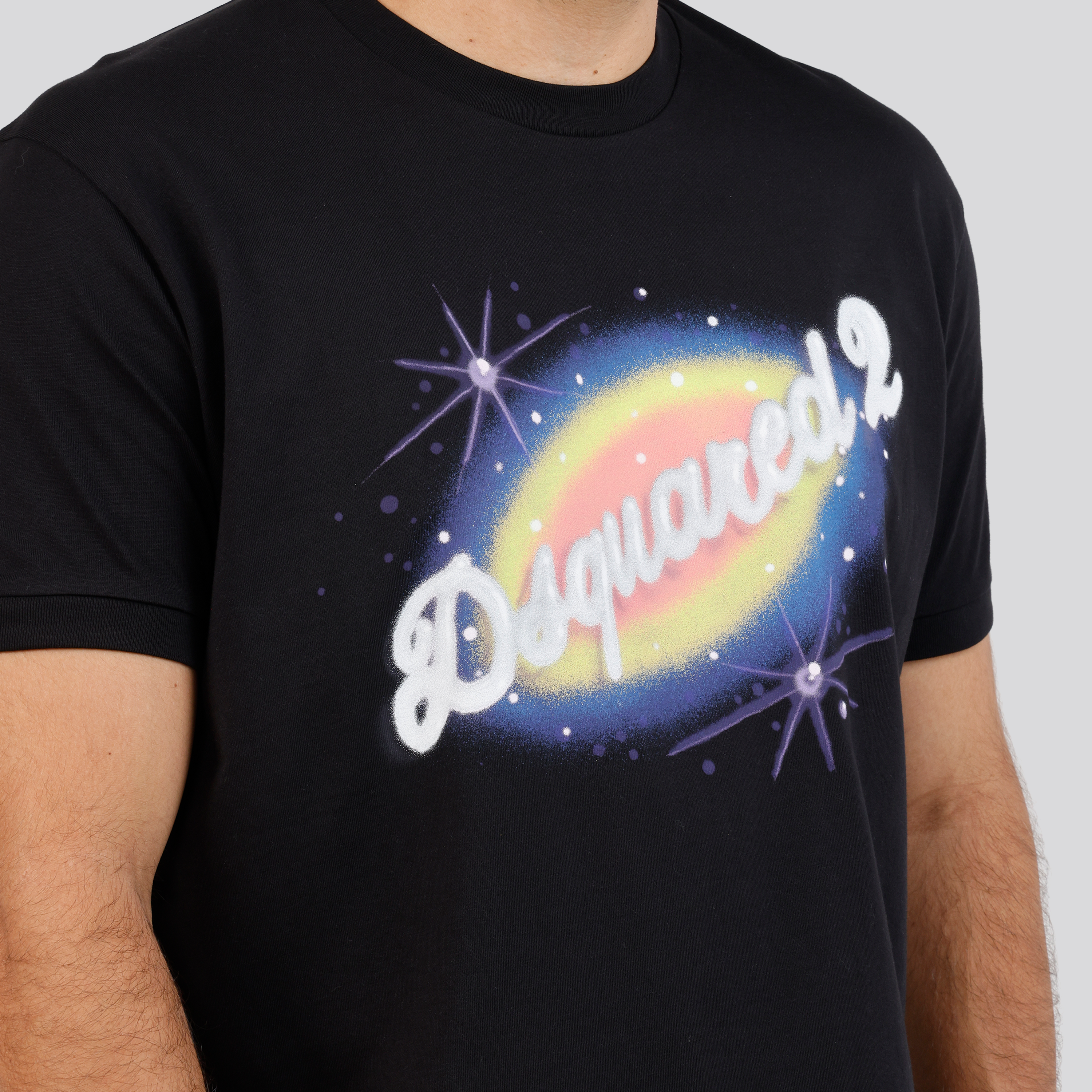 Camiseta Negra Dsquared2 Multicolor Logo