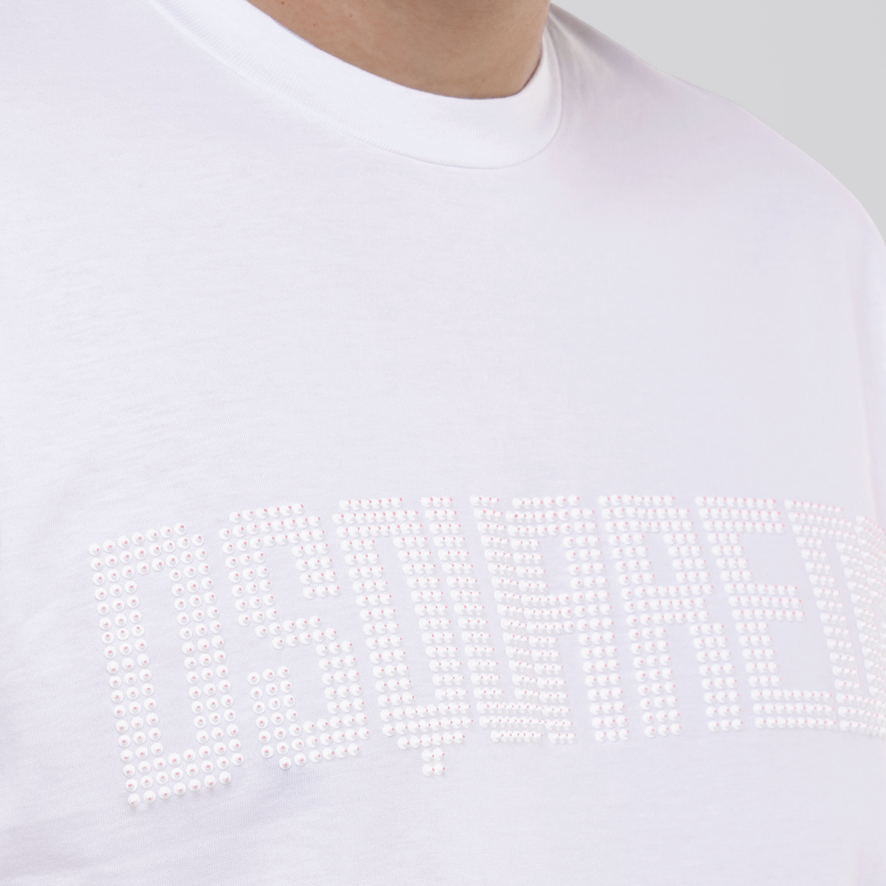 Camiseta Blanca Dsquared2 Crystal Logo