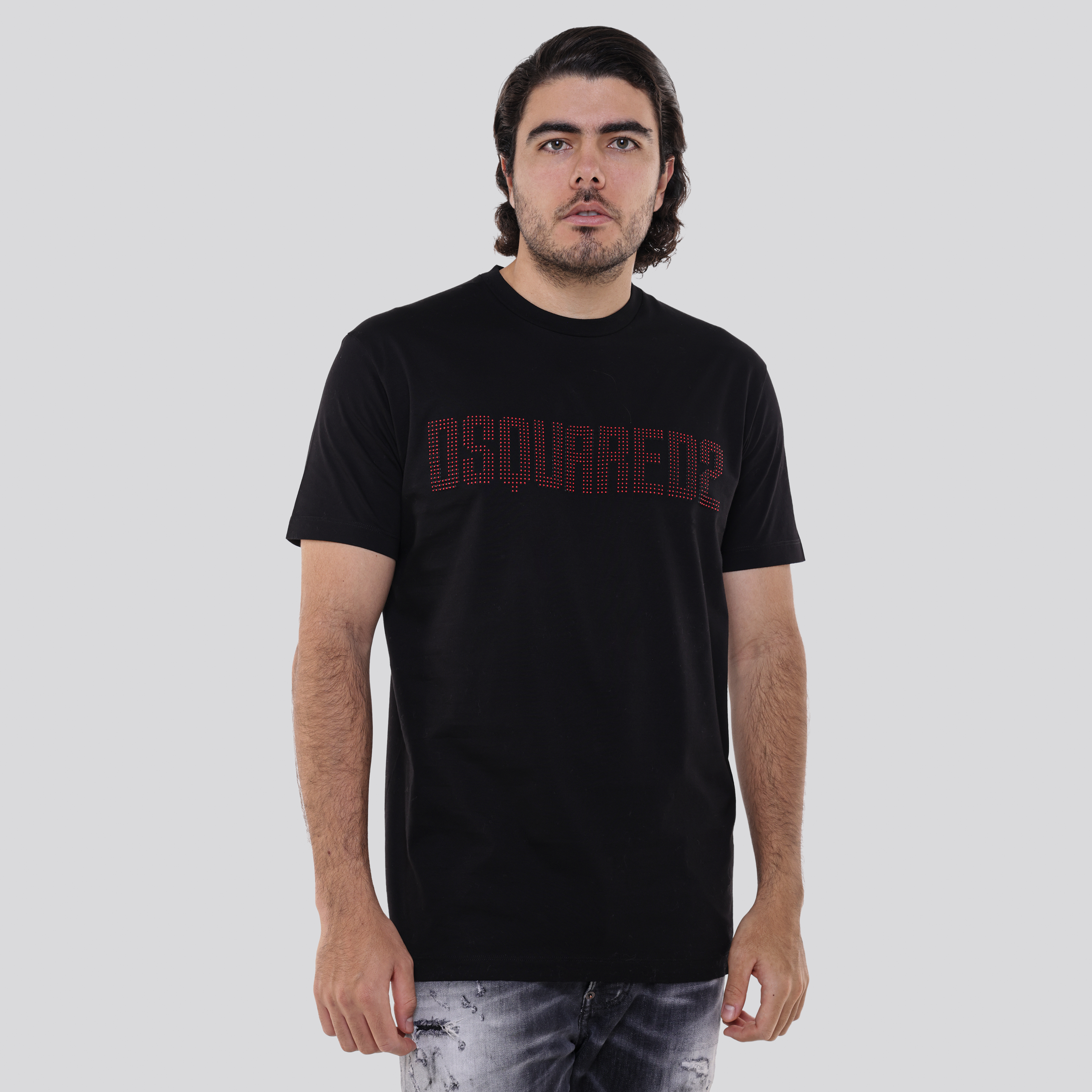 Camiseta Negra Dsquared2 Crystal Logo