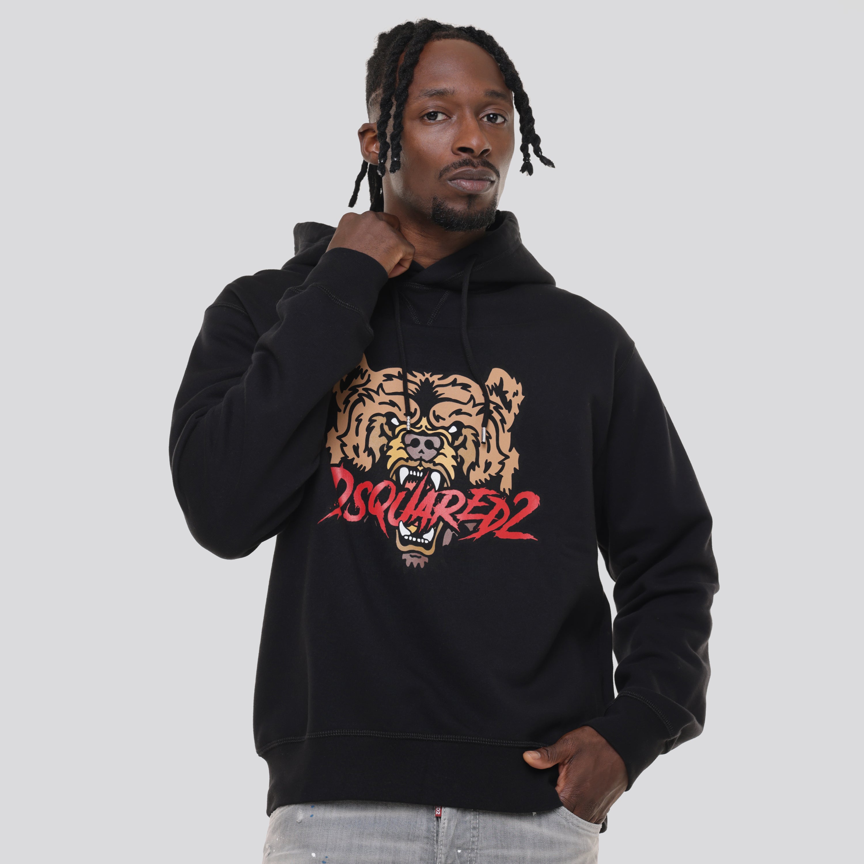 Buzo Tipo Hoodie Negro Dsquared2 Tiger
