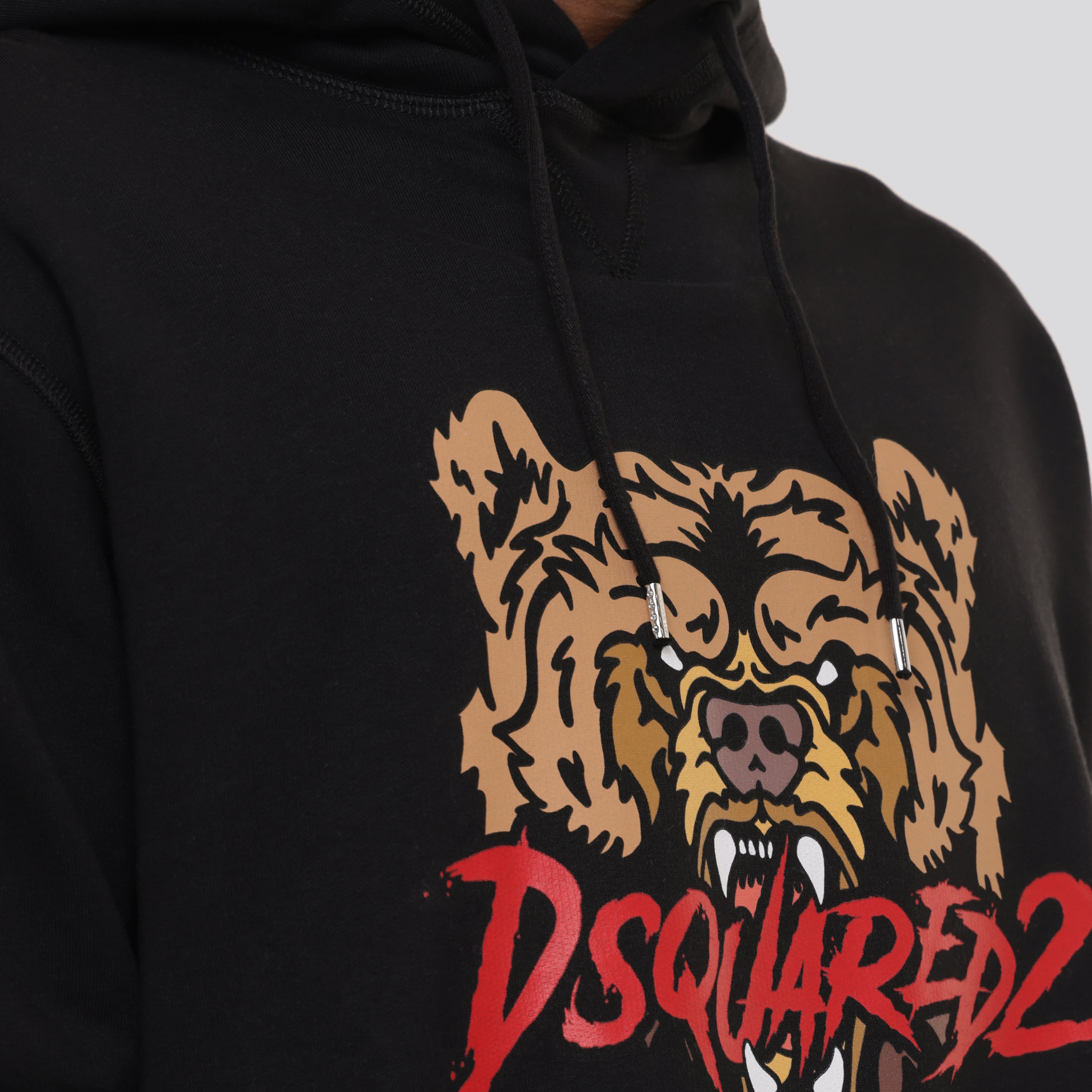 Buzo Tipo Hoodie Negro Dsquared2 Tiger