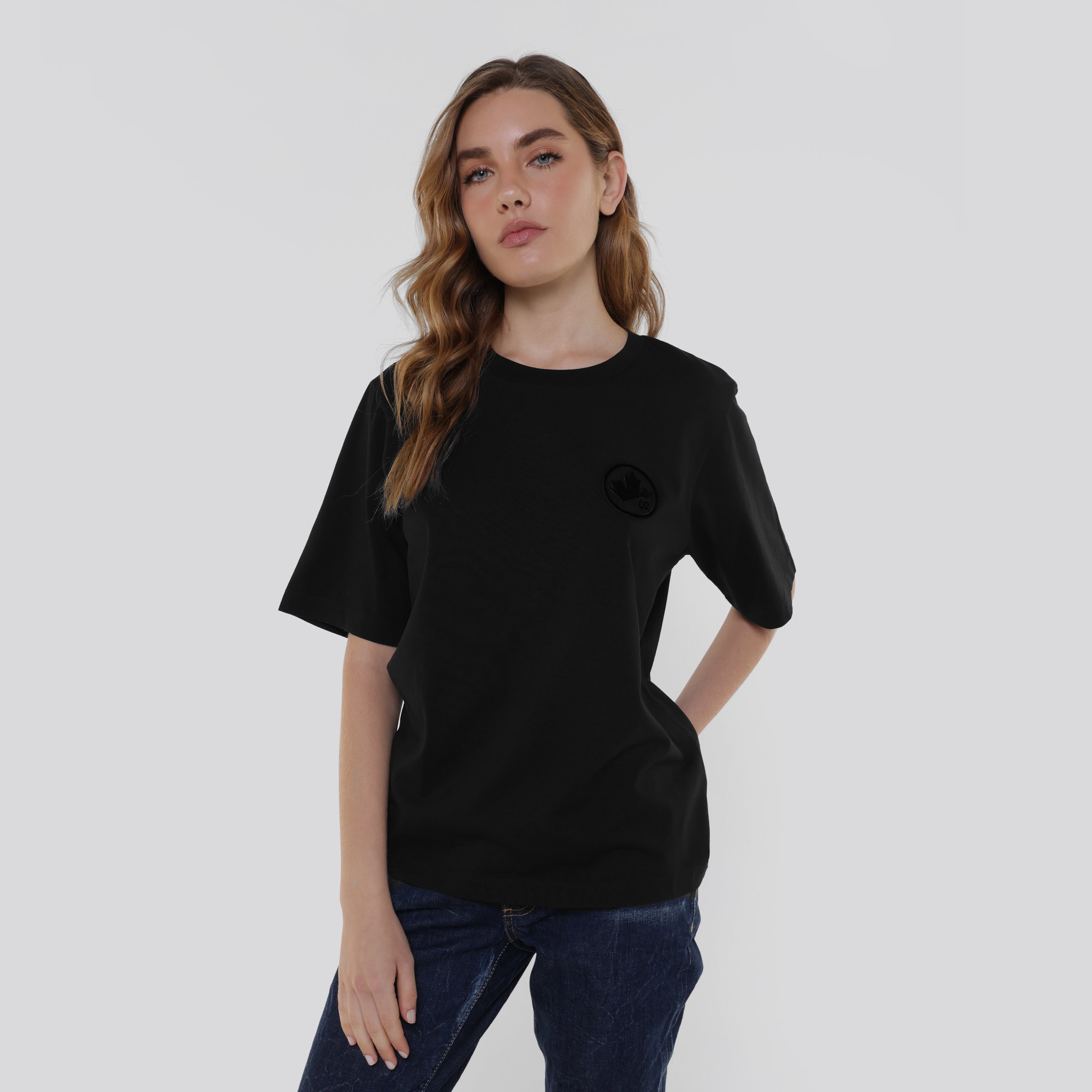 Camiseta Negra Dsquared2 Chest Leaf