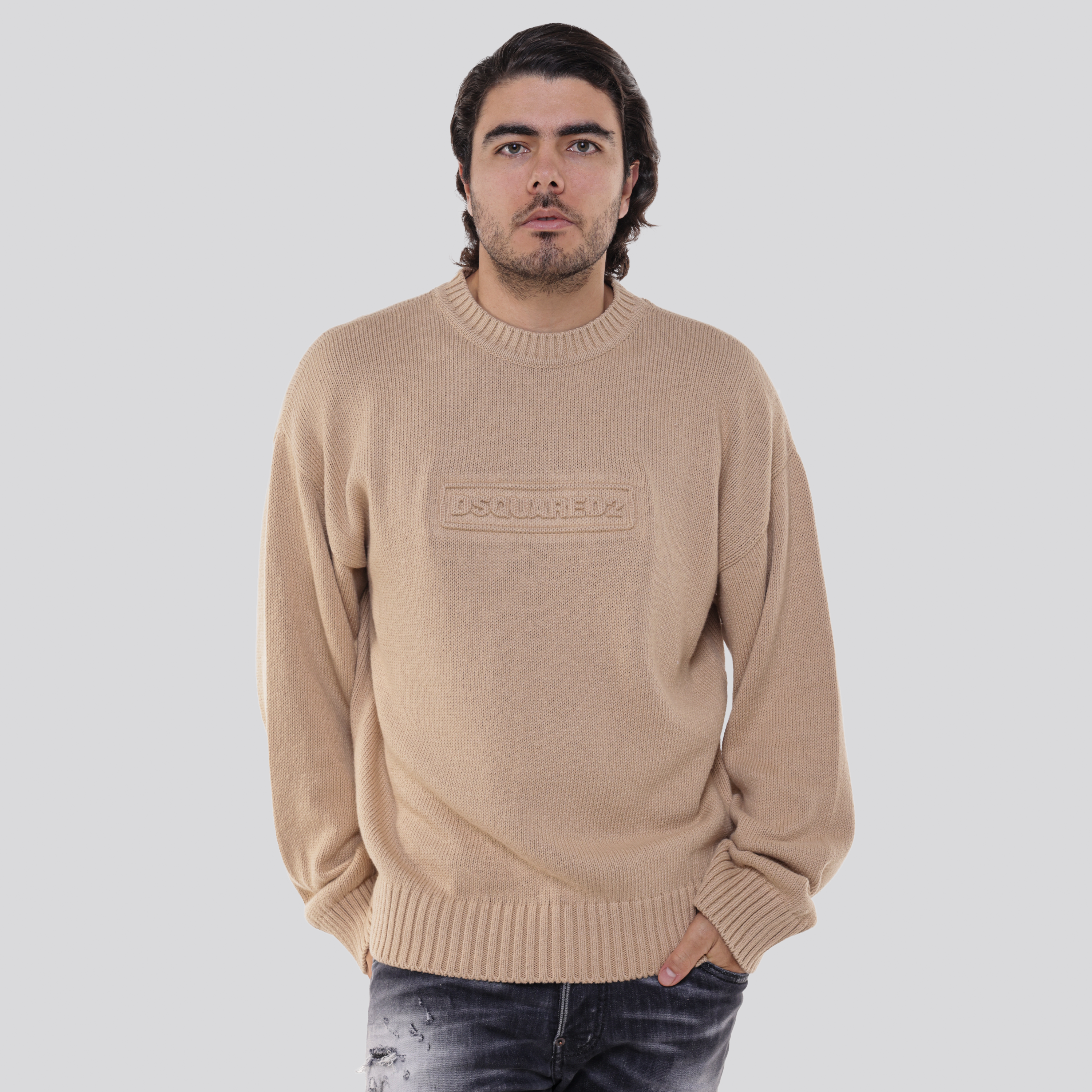 Buzo Beige Dsquared2 Logo
