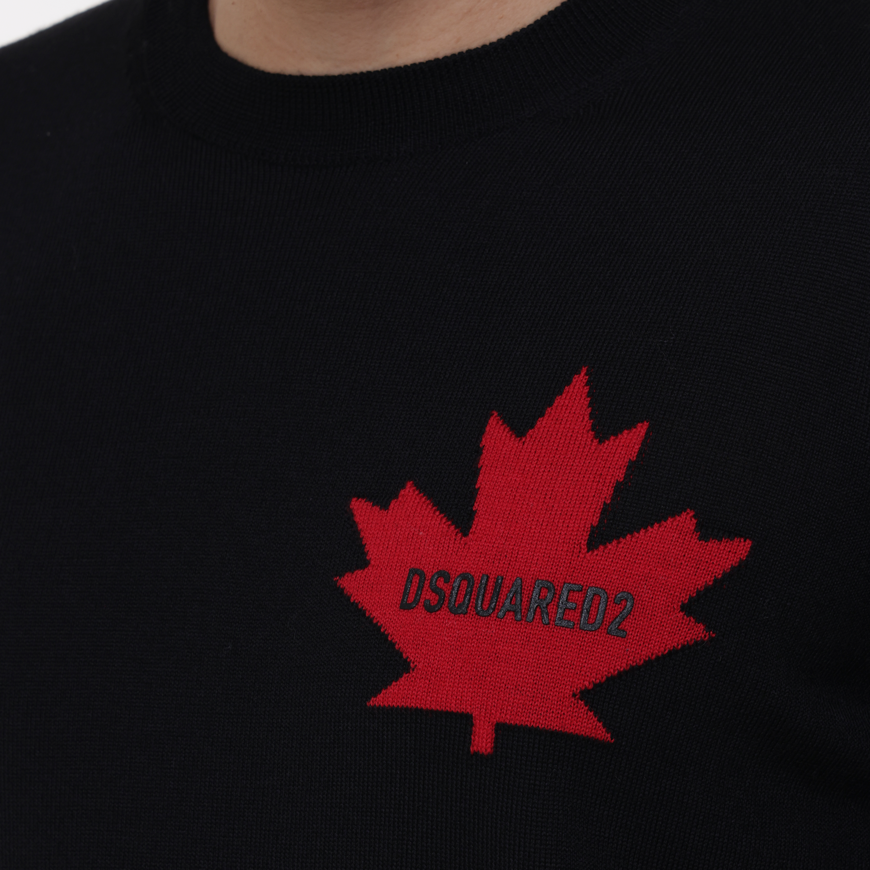 Buzo Negro Dsquared2 Leaf Logo