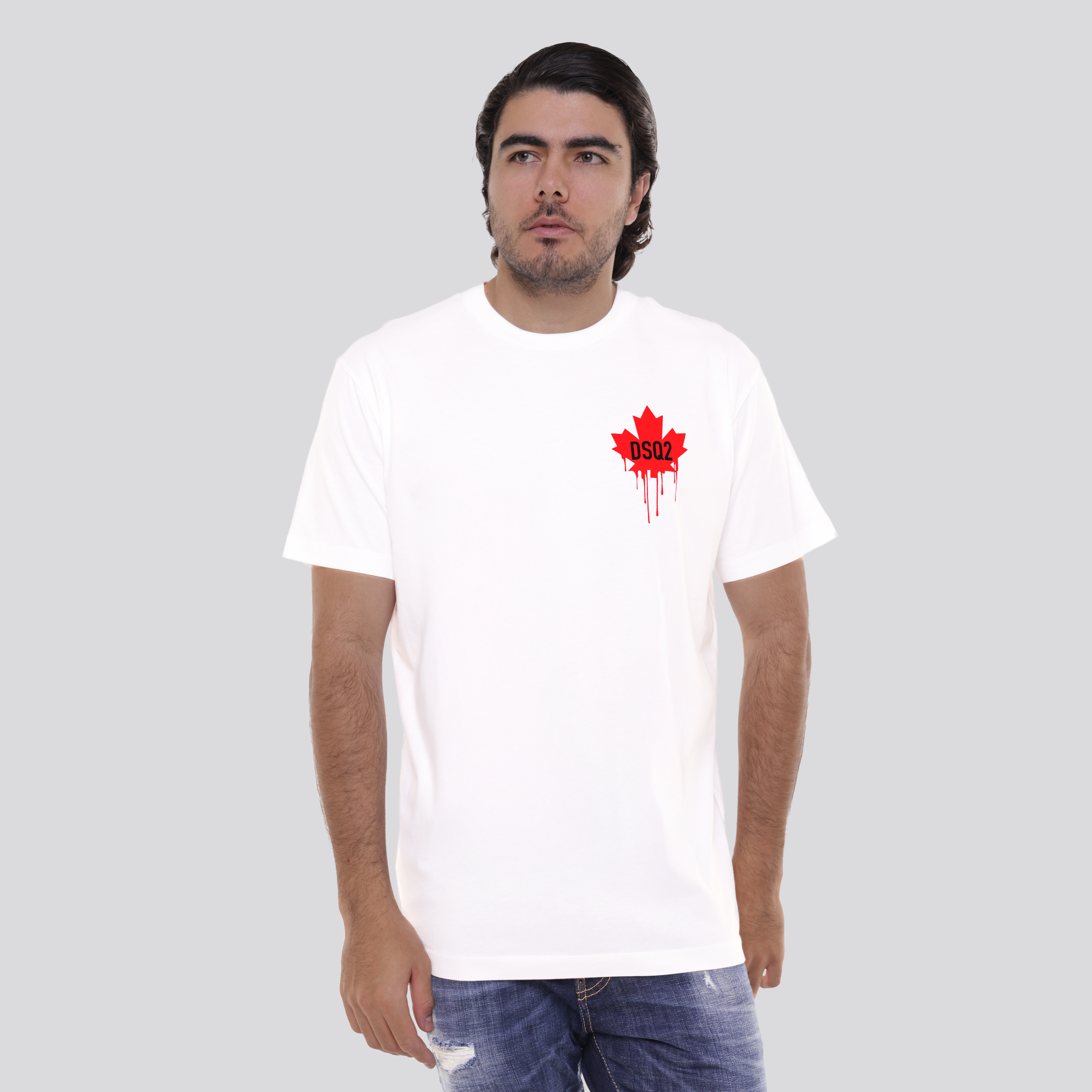 Camiseta Blanca Dsquared2 Leaf Tears