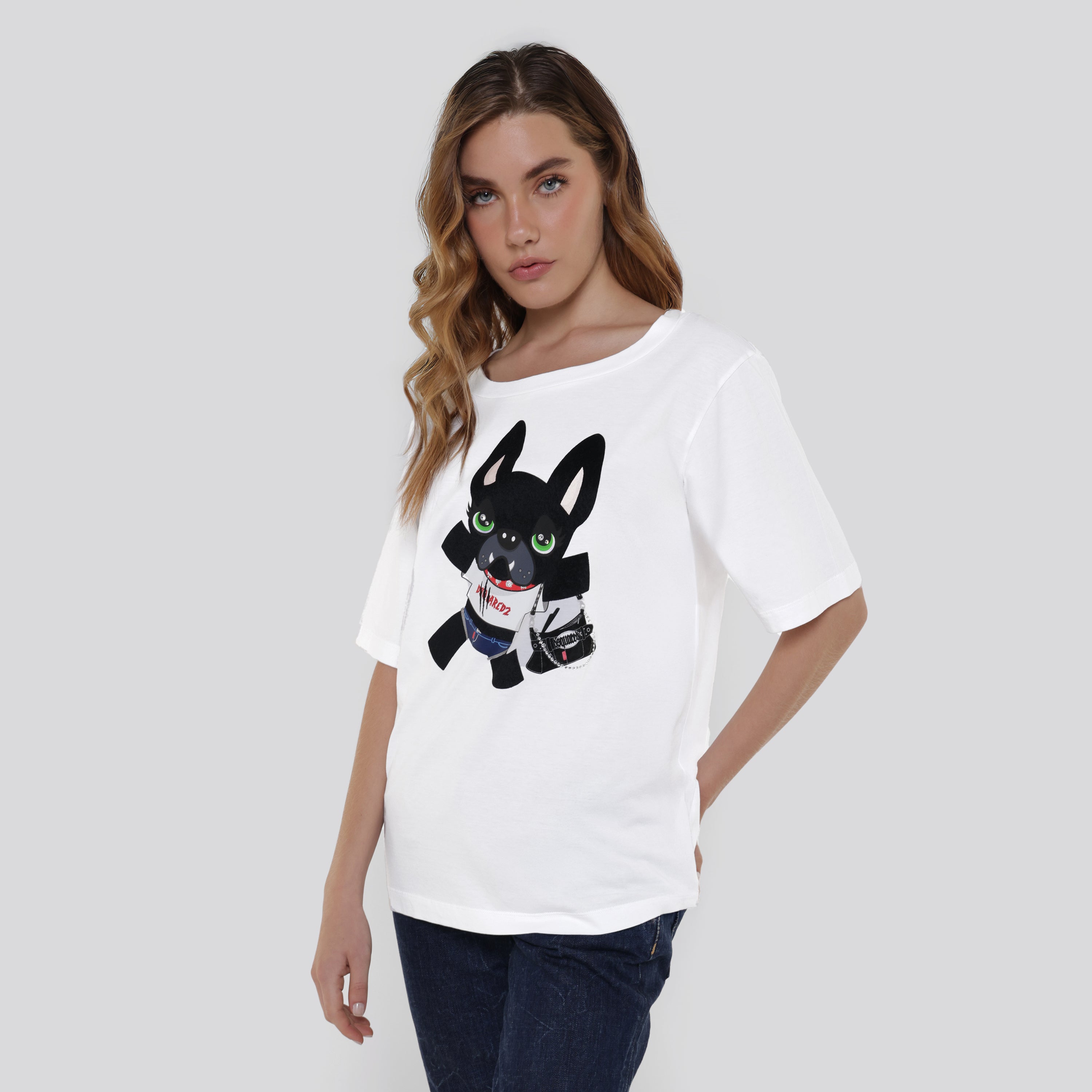 Camiseta Blanca Dsquared2 Dog Print