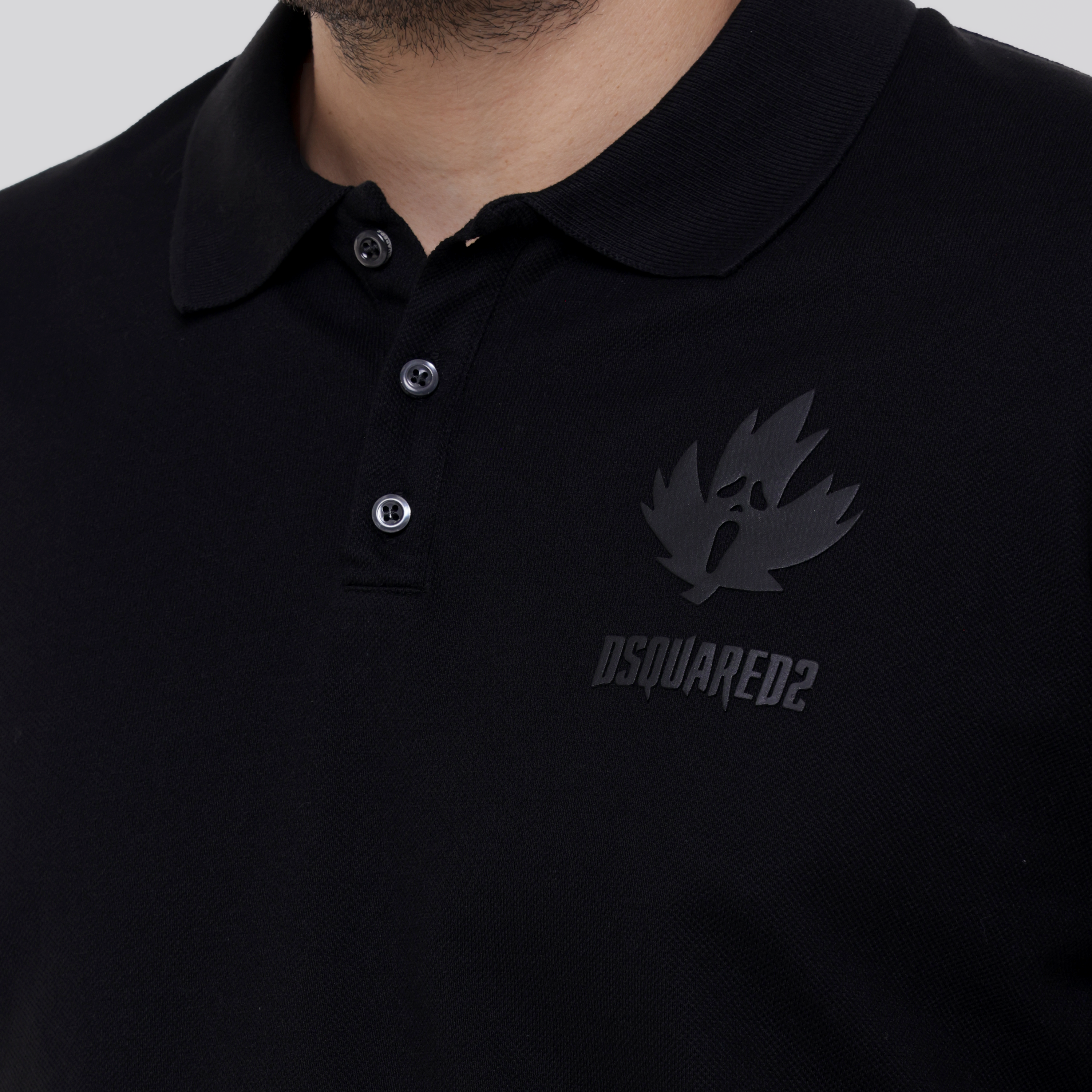 Camiseta Tipo Polo Negro Dsquared2 Icon