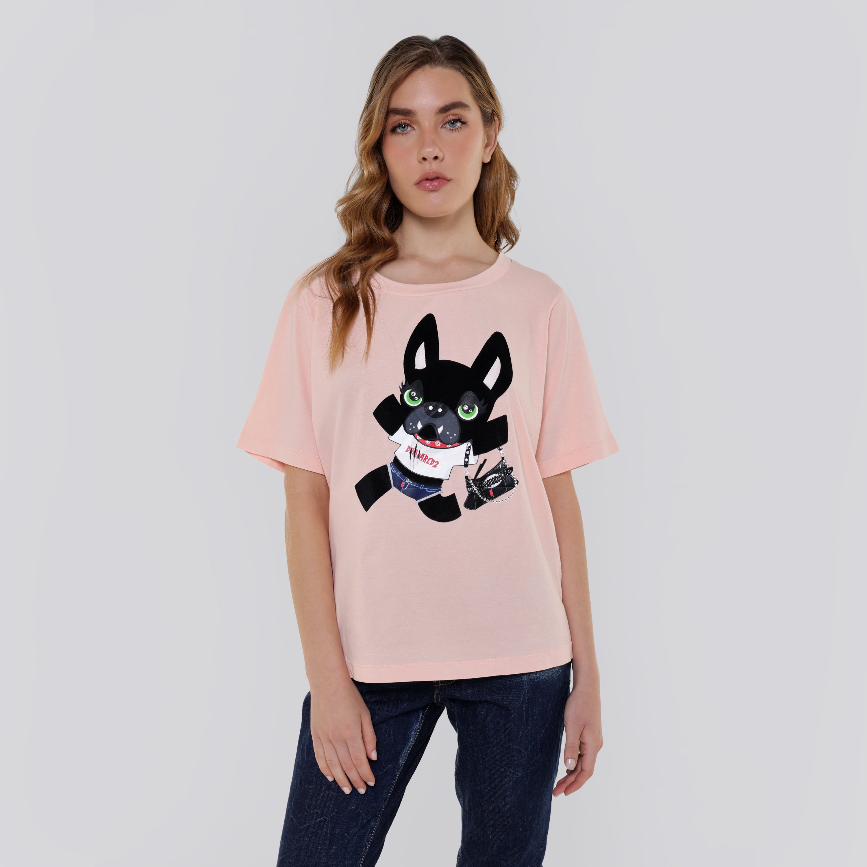 Camiseta Rosa Dsquared2 Dog Print