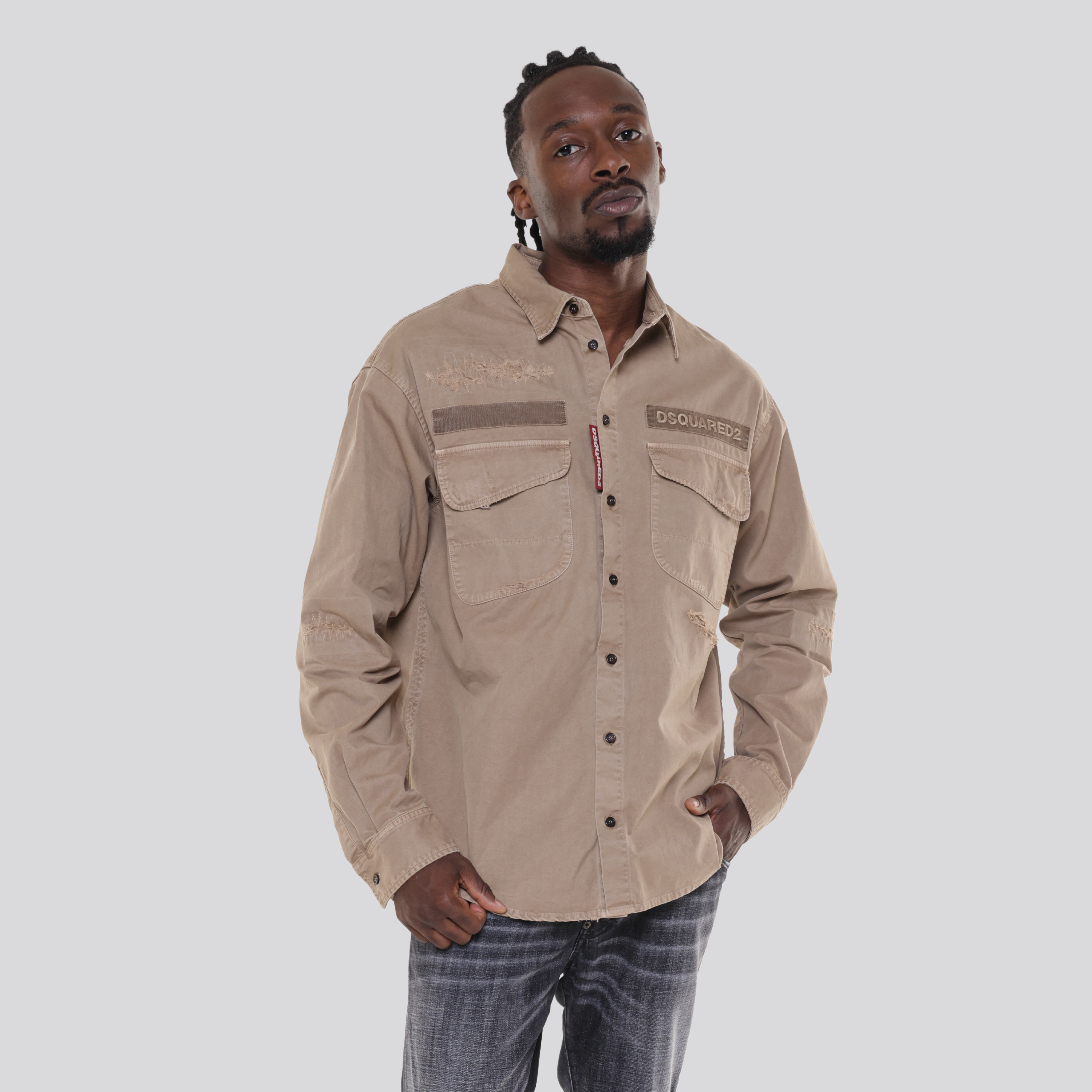 Camisa Beige Dsquared2 Logo