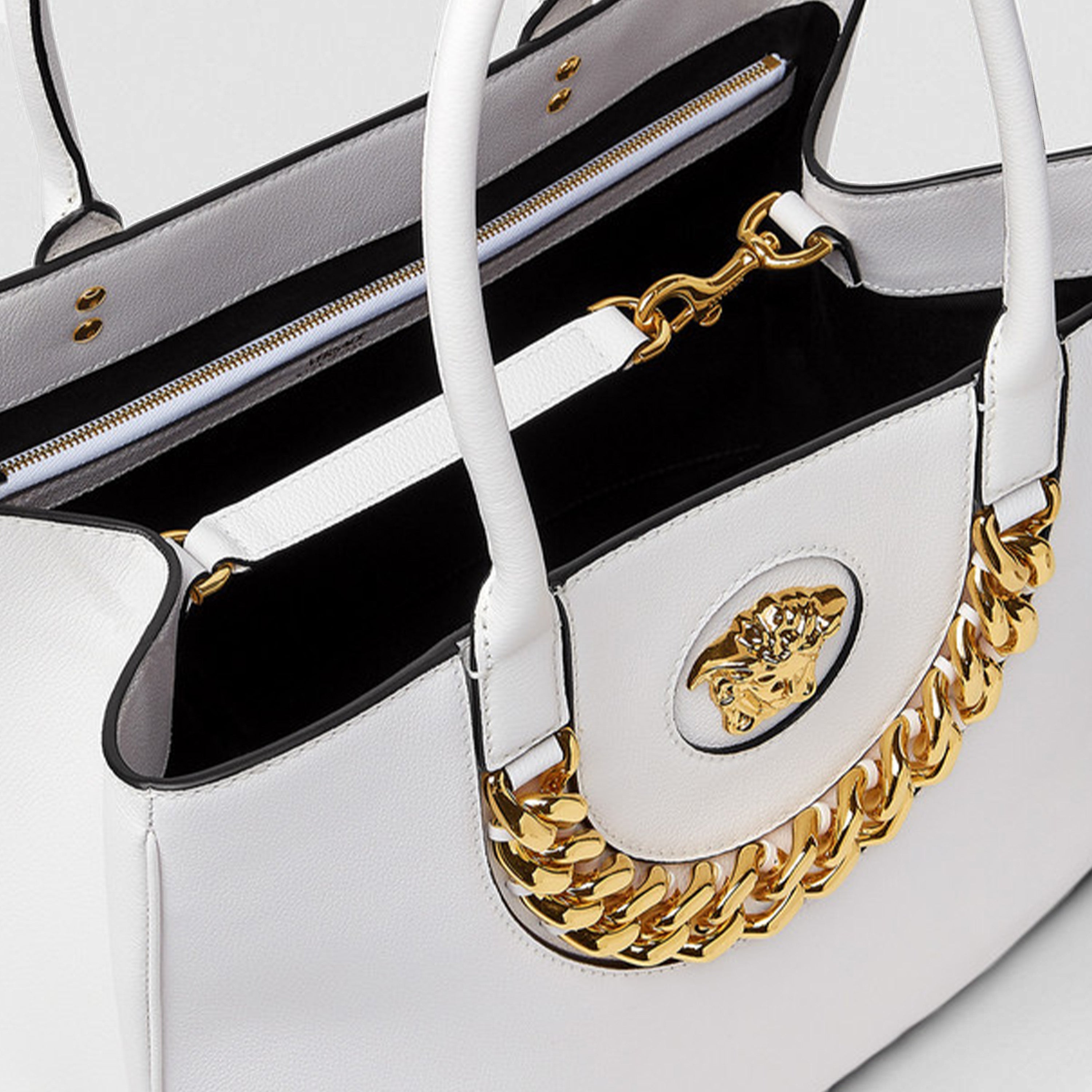 Cartera Blanco Versace Gold Chain Bi